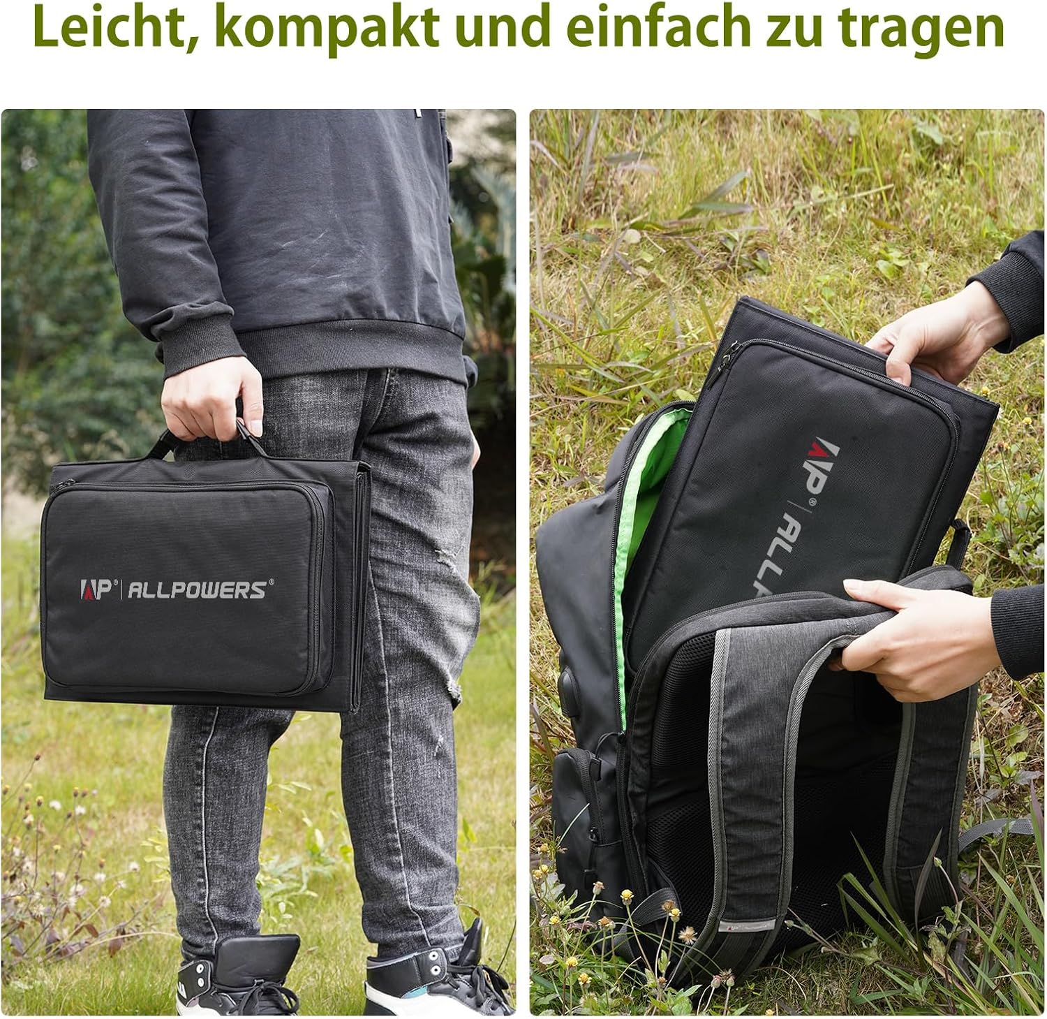 ALLPOWERS SP026 60W tragbares Solarpanel, monokristallines faltbares Solarpanel, mobile Photovoltaik-Solarmodule mit 18 V DC, 60 W USB-C- und USB-A-Ausgängen für Wohnmobile, Outdoor, Reisen und Camping – Bild 5
