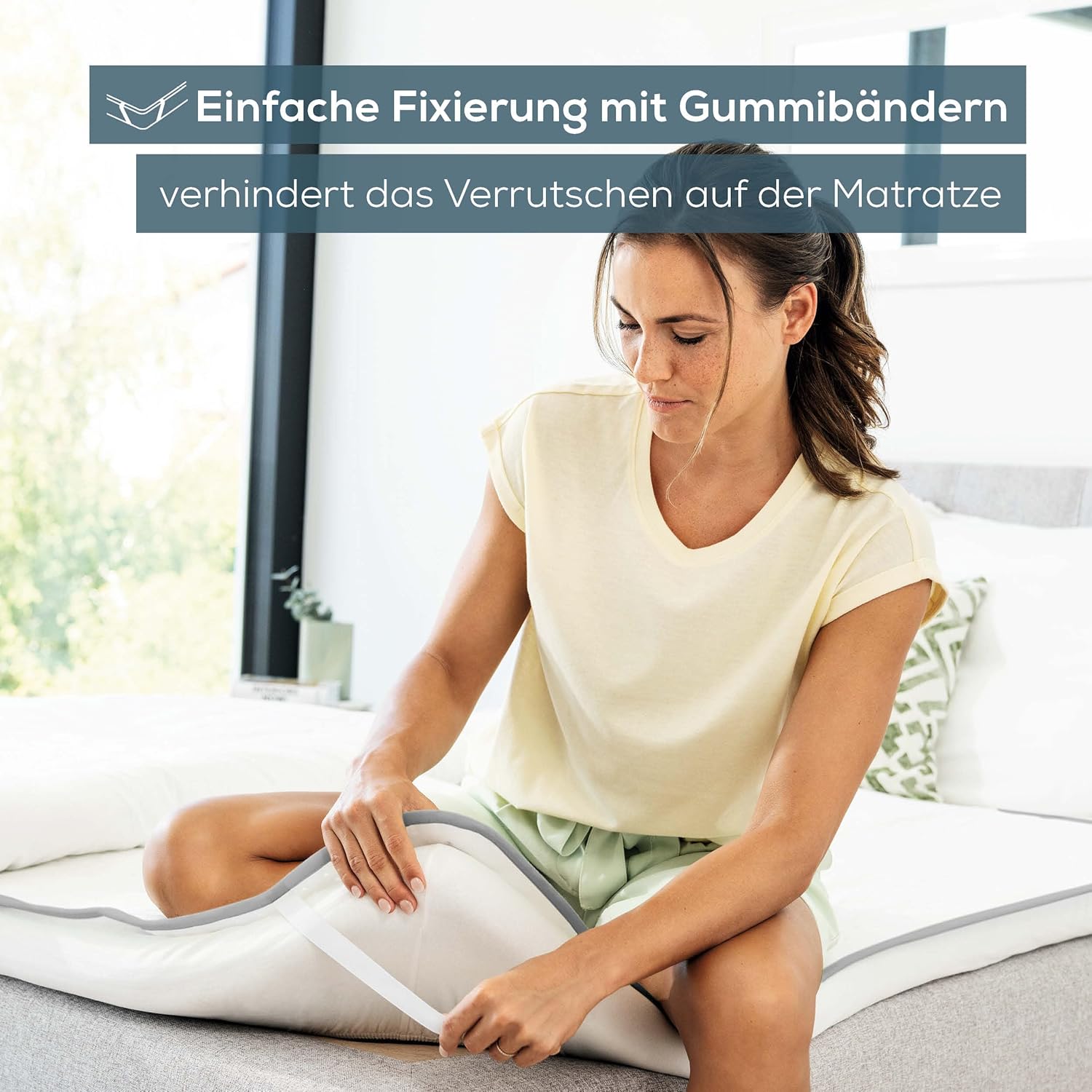 Beurer TS 17 Thermo-Unterbett, weiches Fleece-Material, rutschfest durch Fixierung mit Gummiband, 3 Temperaturstufen, 150 x 80 cm, Sicherheitssystem, abnehmbarer Schalter, maschinenwaschbar bei 30 °C, grau – Bild 2