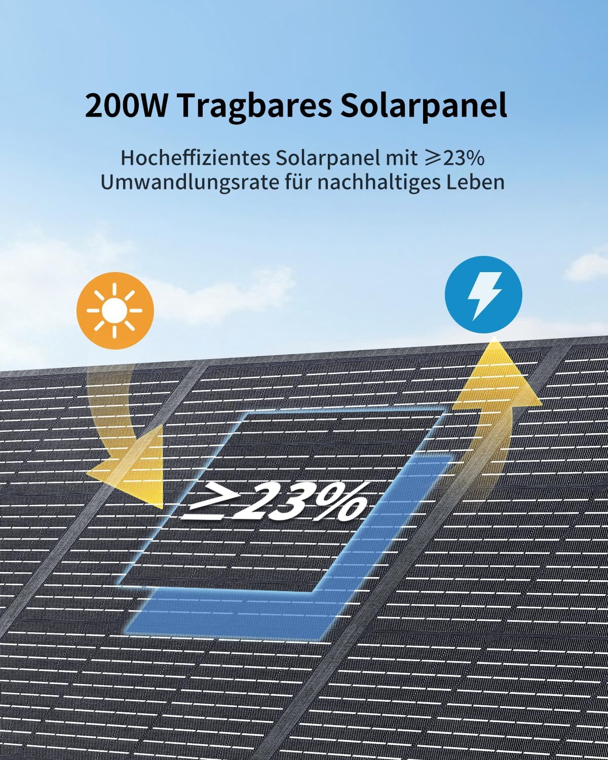ABOK Asp200 200 W faltbares Solarpanel für Kraftwerk, Camping und Wohnmobil | Tragbares Solarpanel für Solargenerator, Notstromversorgung im Freien, ideal für Camping, Wohnmobil, Garten und netzunabhängige Stromversorgung – Bild 2