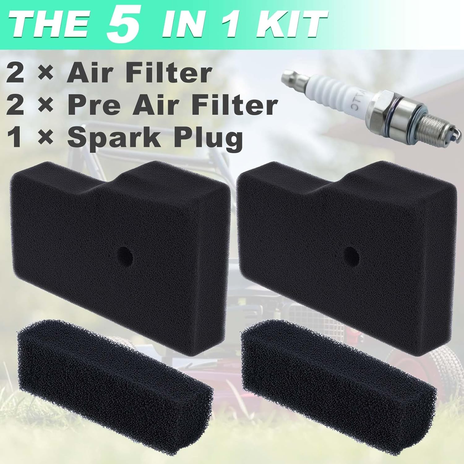2er-Pack Luftfilter-Set für Honda EU22i EU20i EU2200i EU2000i EB2000i Serie Stromgenerator, ADEFOL Luftfilter mit Zündkerzen-Zubehörset ersetzt 17211-Z07-000 und 17218-Z07-000 – Bild 6