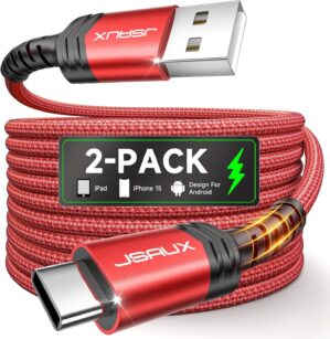 Jsaux USB-C-Kabel (2 Einheiten, 2 m...