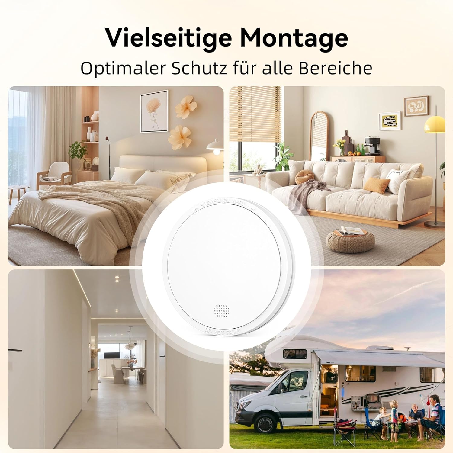 Rauchmelder, 10 Jahre Batterie, mit Magnethalterung, europäische Norm EN14604 geprüft, Feuermelder ohne Bohren, 85 dB, Rauchmelder, 6er-Set – Bild 7
