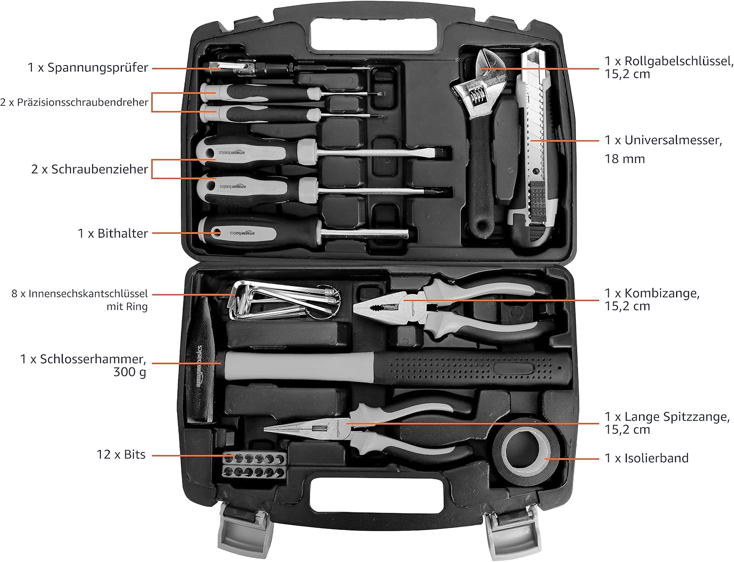 Amazon Basics – Haushaltswerkzeug-Set, 32-teilig – Bild 2