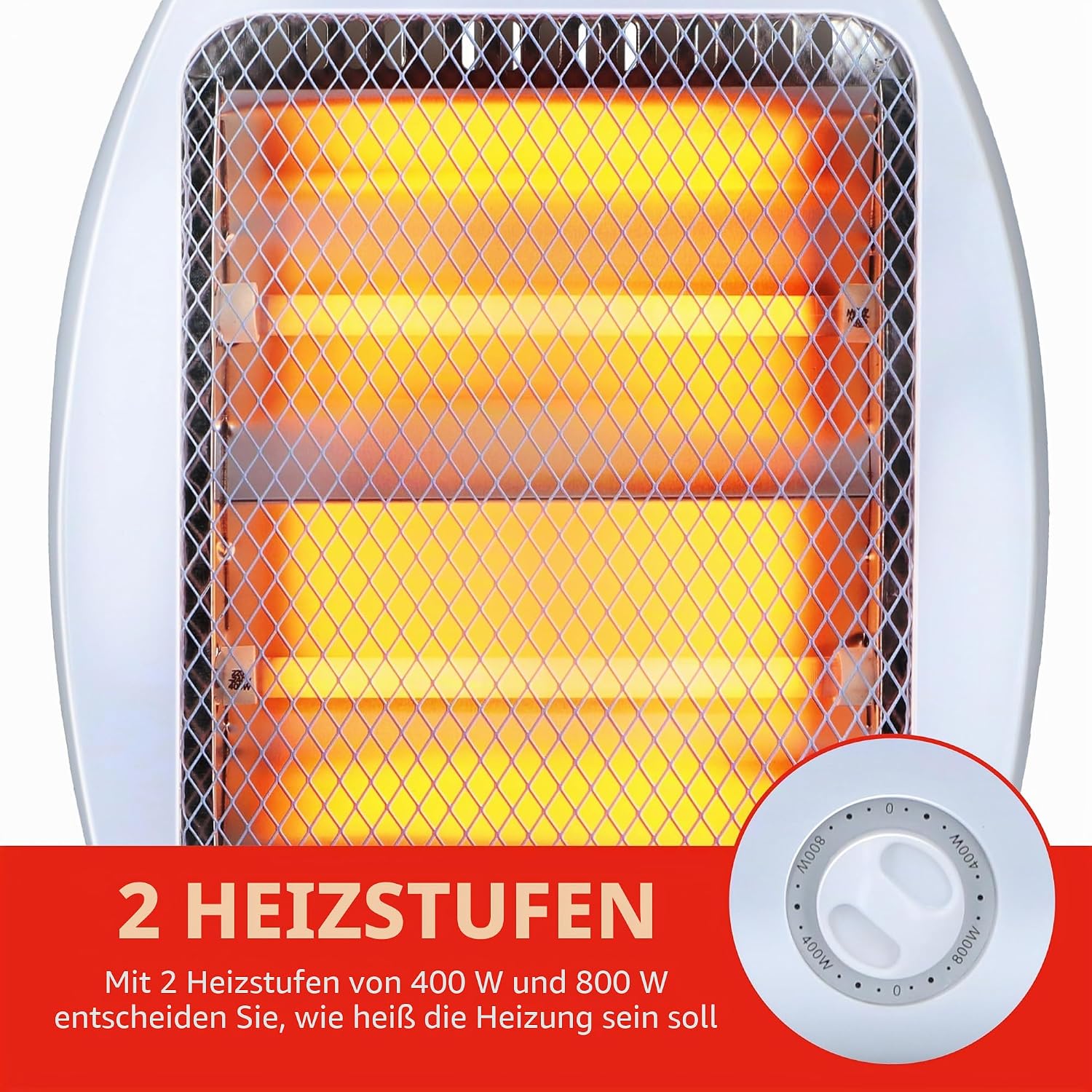 Alpina Heizgerät Quarz kompakt bis 800 Watt Sockel, weiß – Bild 6