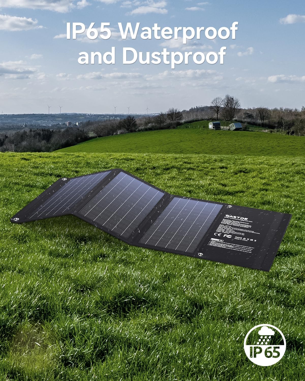 Solarpanel faltbar, 30 W tragbares Solarladegerät USB-C/USB/DC QC3.0 schnelle Ausgabe für Handy-Kraftwerk, 24 % hohe Umwandlungseffizienz IPX4 wasserdicht für Camping-Aktivitäten im Freien – Bild 8
