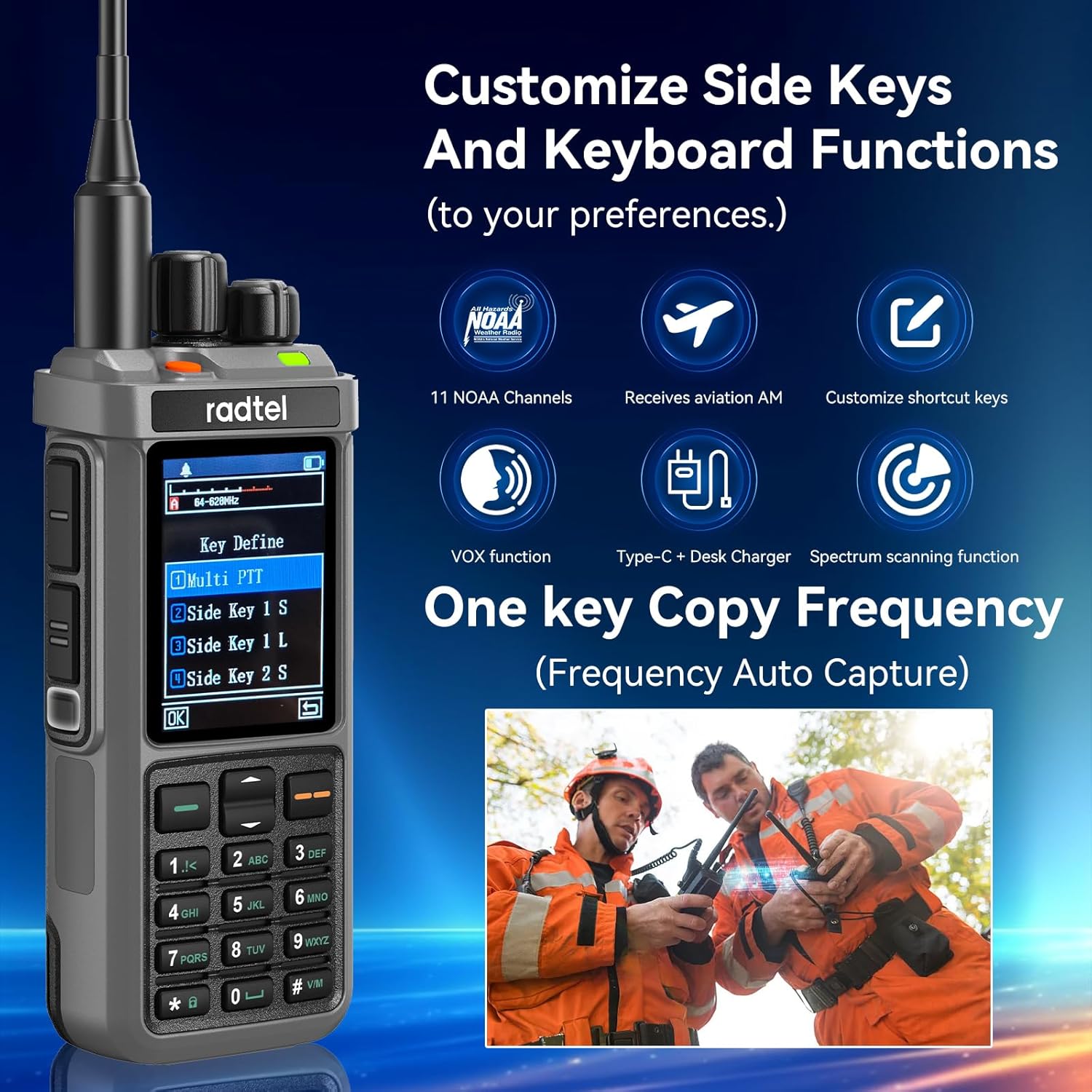 Radtel RT-880G GPS APRS Radio Amateur 10 W Talkie Walkie Radio CB tragbar 1024 Kanäle HF SSB Rx mit Gehäuse und Band Croisée, 2,4 Pouces mit 2,4 Pouleur, wiederaufladbarer Akku 2400 mAh – Bild 4