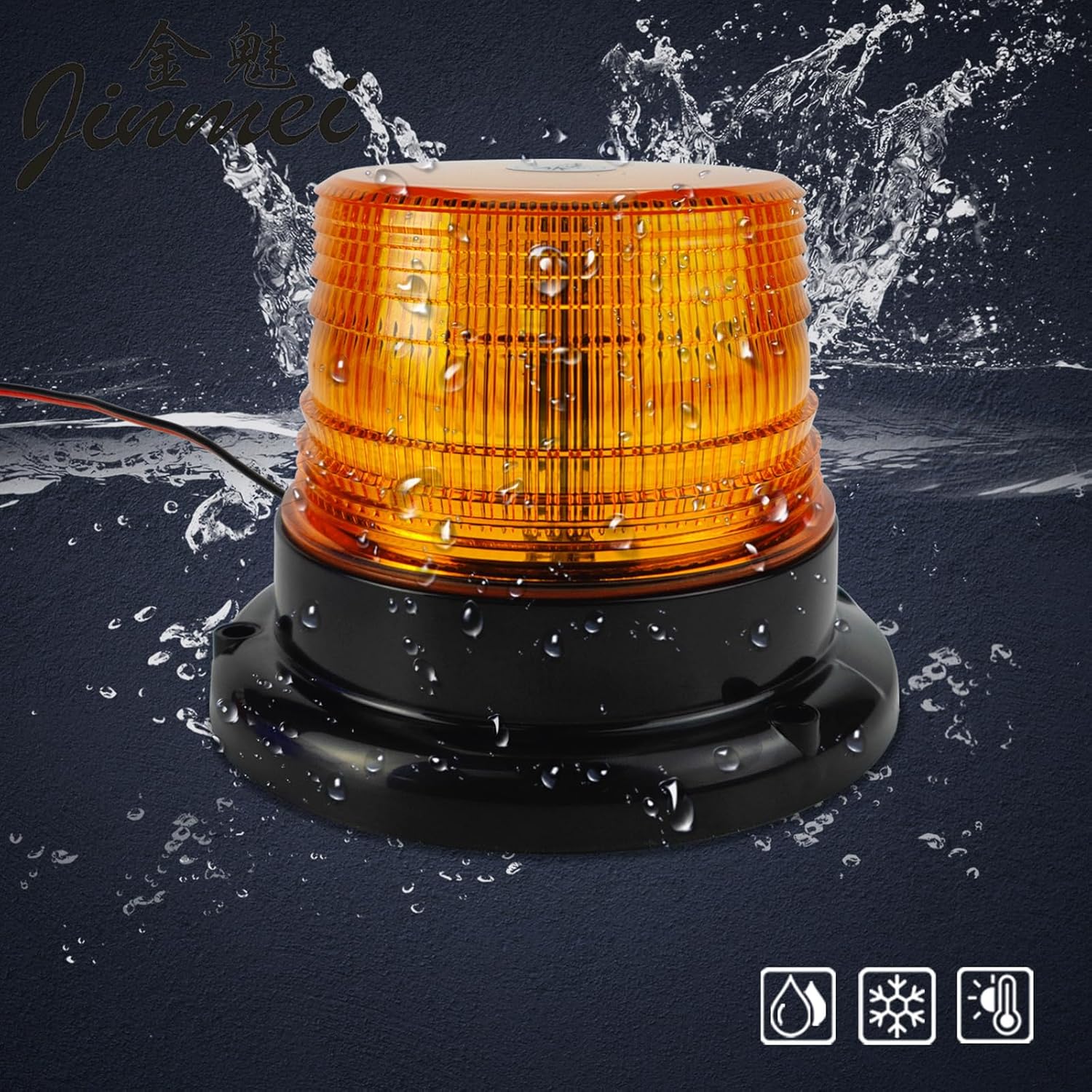 40 LEDs Rundumleuchte, 12V 24V Gelbes Warnlicht LED Magnetisch, 360° Blinklicht Stroboskop mit Magnetisch, Warnlicht mit Magnetsockel, Notfallblinklampe Magnetisches gelbes Licht für Auto, LKW, Traktor, Golfwagen SUV – Bild 6
