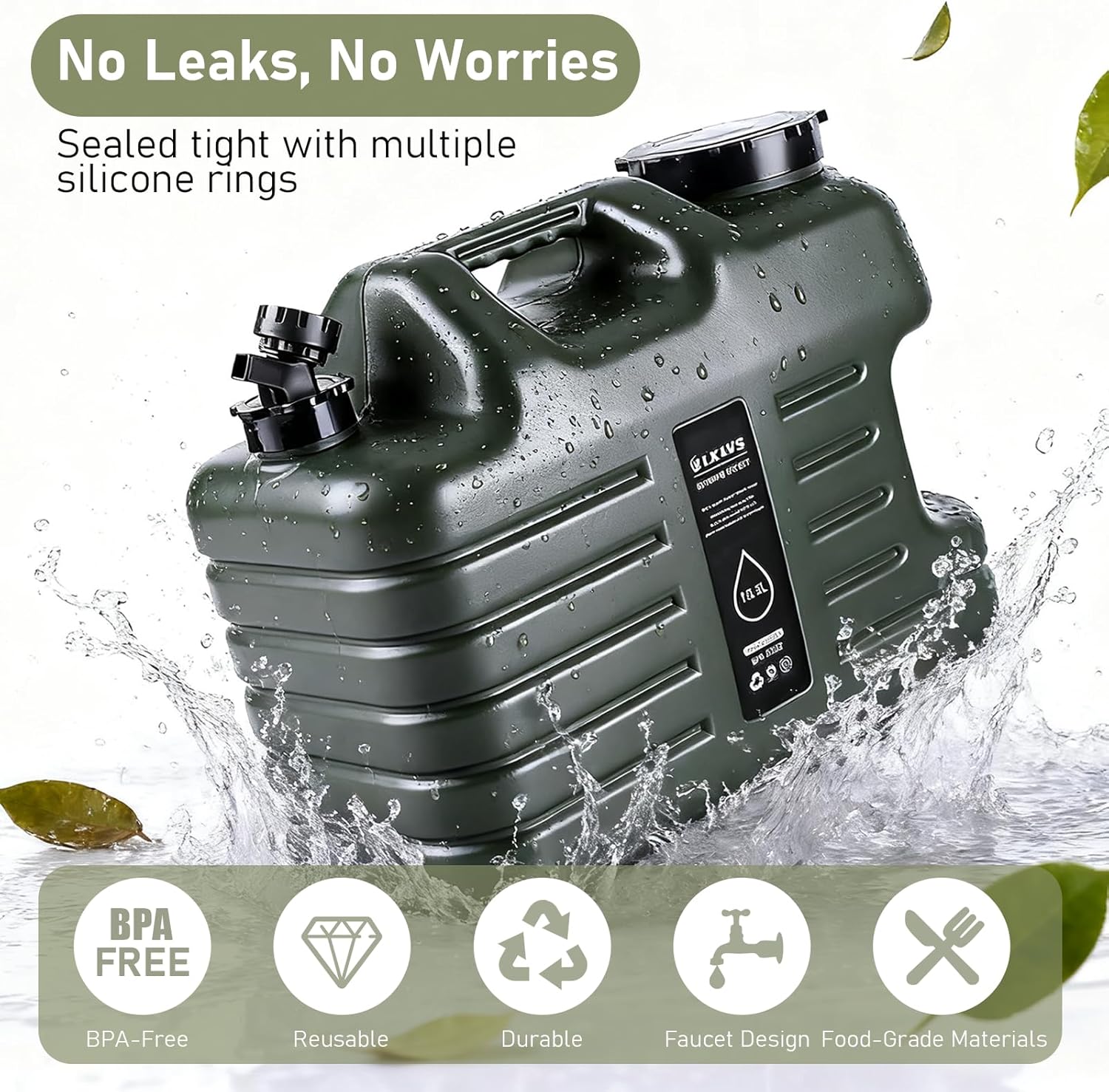 18,5L Wasserkanister mit Wasserhahn und elektrischen Wasserpumpen, Wassertank Camping Wasserkanister Tragbarer Wasserbehälter für Camping, Outdoor, Angeln, Party, Wohnmobil, Küche (Schwarz) – Bild 4