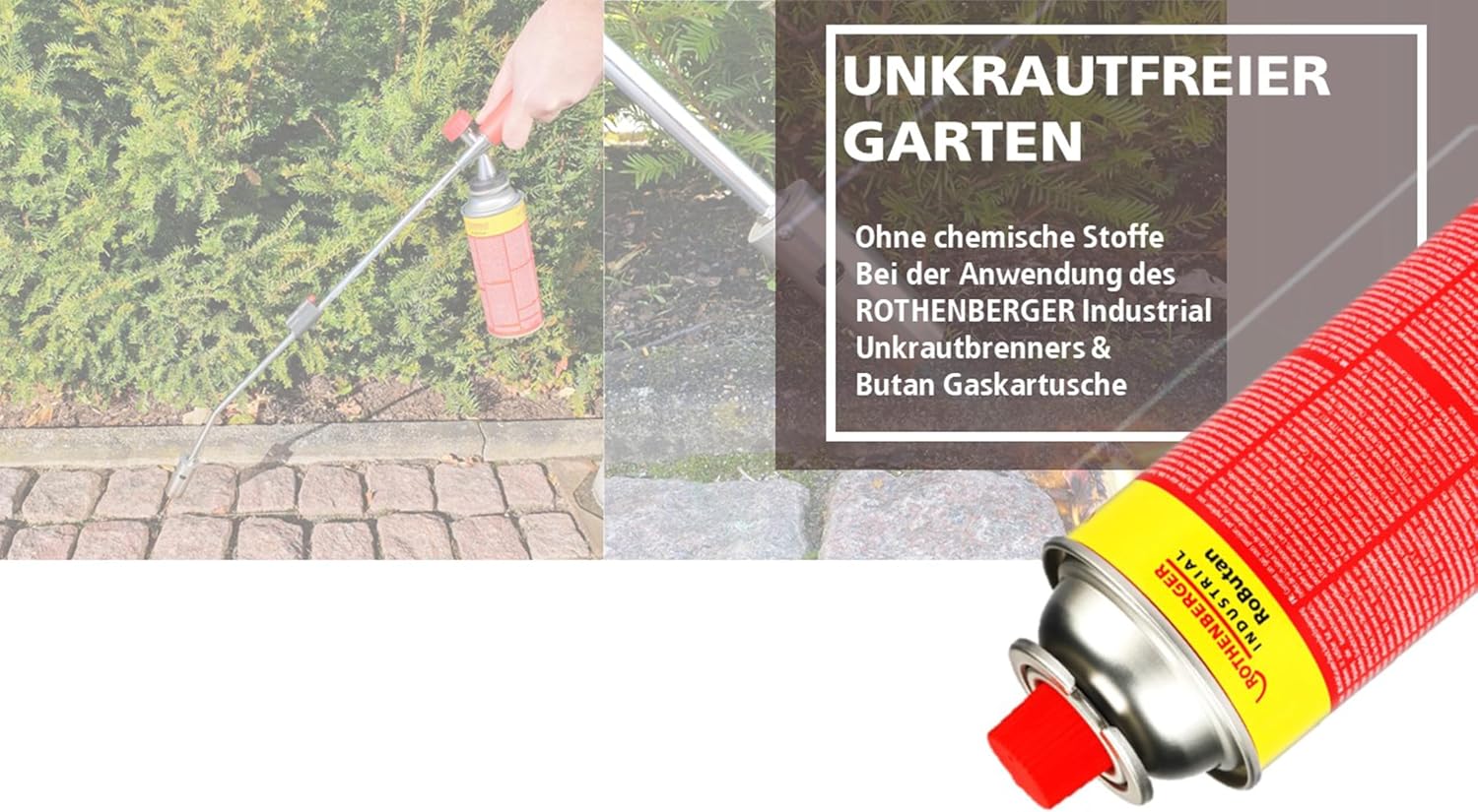 ROTHENBERGER Industrie-Gaskartusche RoButan 220 g / 393 ml, Bajonettverschluss, MSF-1A, Ventilkartusche Gas Outdoor Camping Brenner Unkrautvernichter, 4 Stück, 1500003504-4 – Bild 5