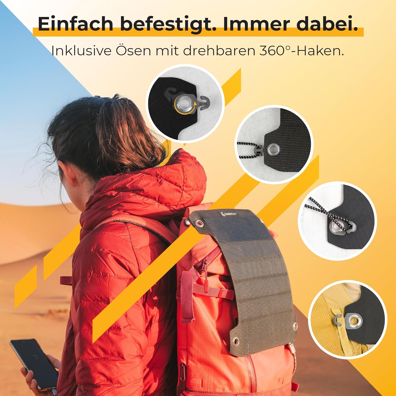 SunnyBAG Leaf PRO: Das stärkste flexible Solarpanel der Welt, Premium-Solarladegerät für den Außenbereich, ISPO-Award-Gewinner. – Bild 5