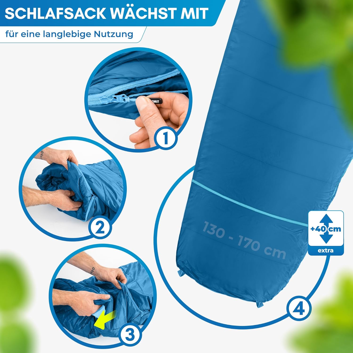 Mitwachsender Kinderschlafsack von NORDMUT für zuverlässigen Kälteschutz – Kinderschlafsack aus ungiftigen Materialien – 3-Jahreszeiten-Kinderschlafsack (200 GSM) für Outdoor-Abenteuer – Bild 6