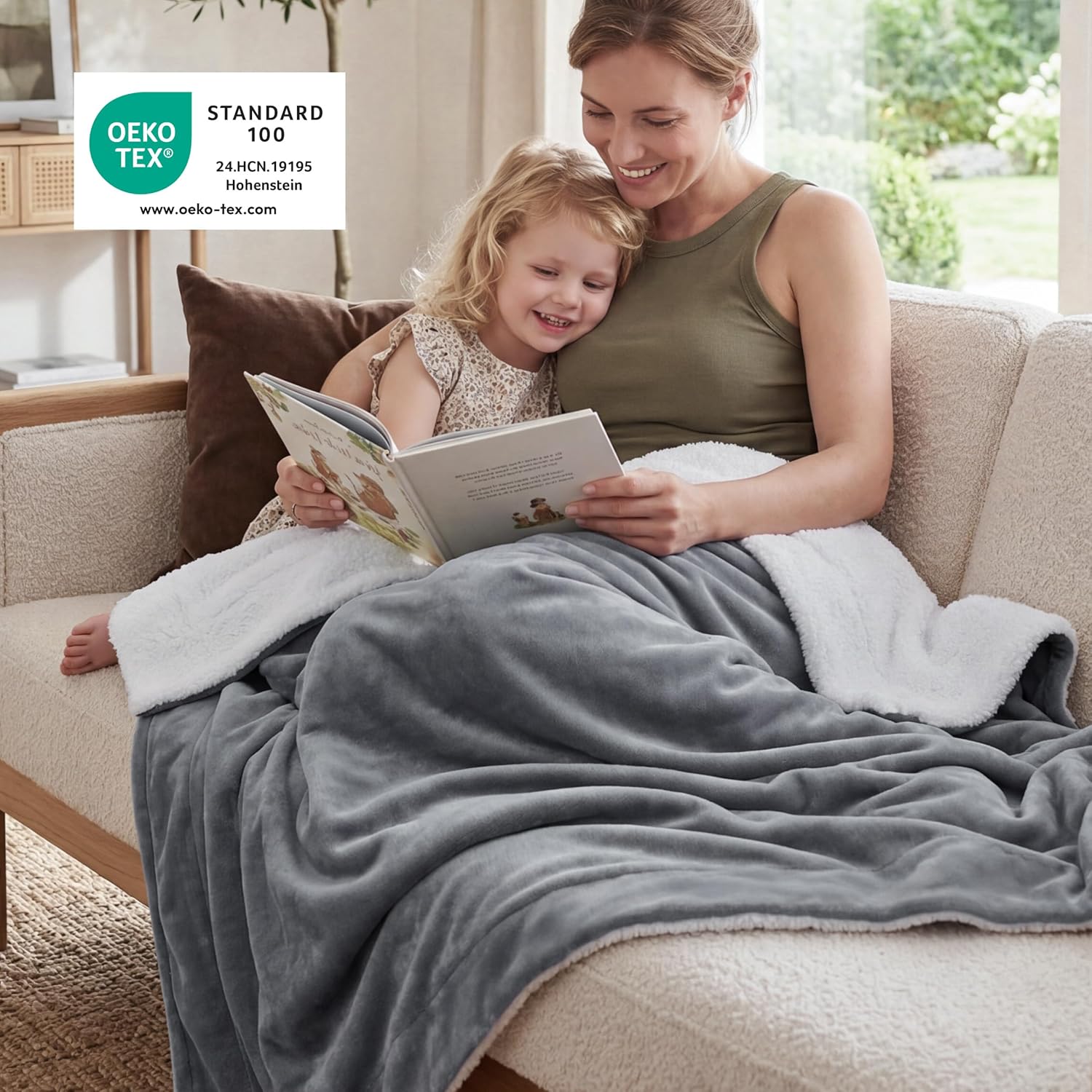 Bedsure Sherpa doppelseitige Decken, Kuscheldecken, extra dicke und warme Sofadecke, Couchdecke aus Sherpa, superflauschige Fleecedecke als Sofaüberwurf oder Wohnzimmerdecke – Bild 4
