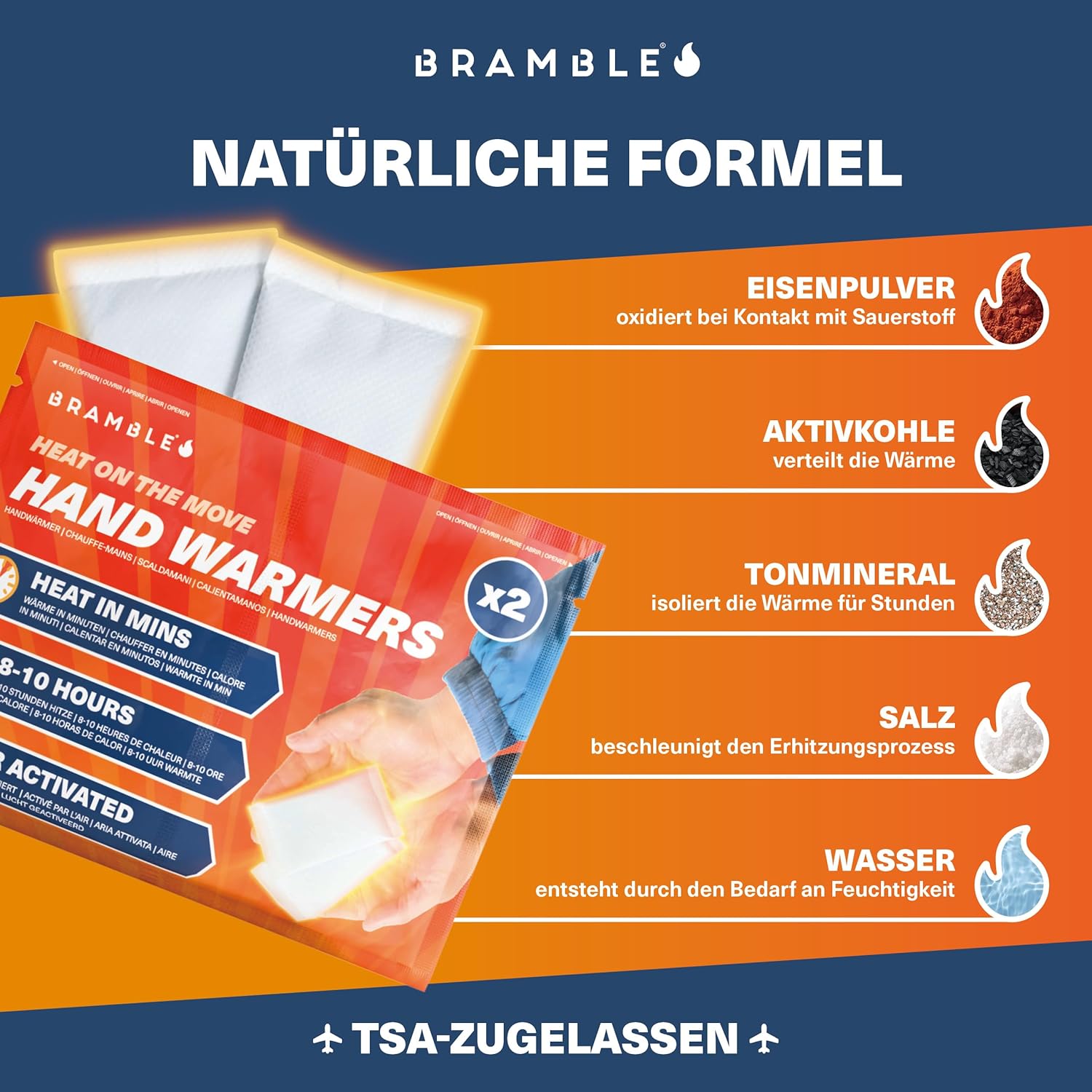 Bramble – Handwärmer – Luftaktivierte Taschenwärmer für Outdoor-Aktivitäten – Wärme in Minuten – Bis zu 10 Stunden Wärme – Bild 8