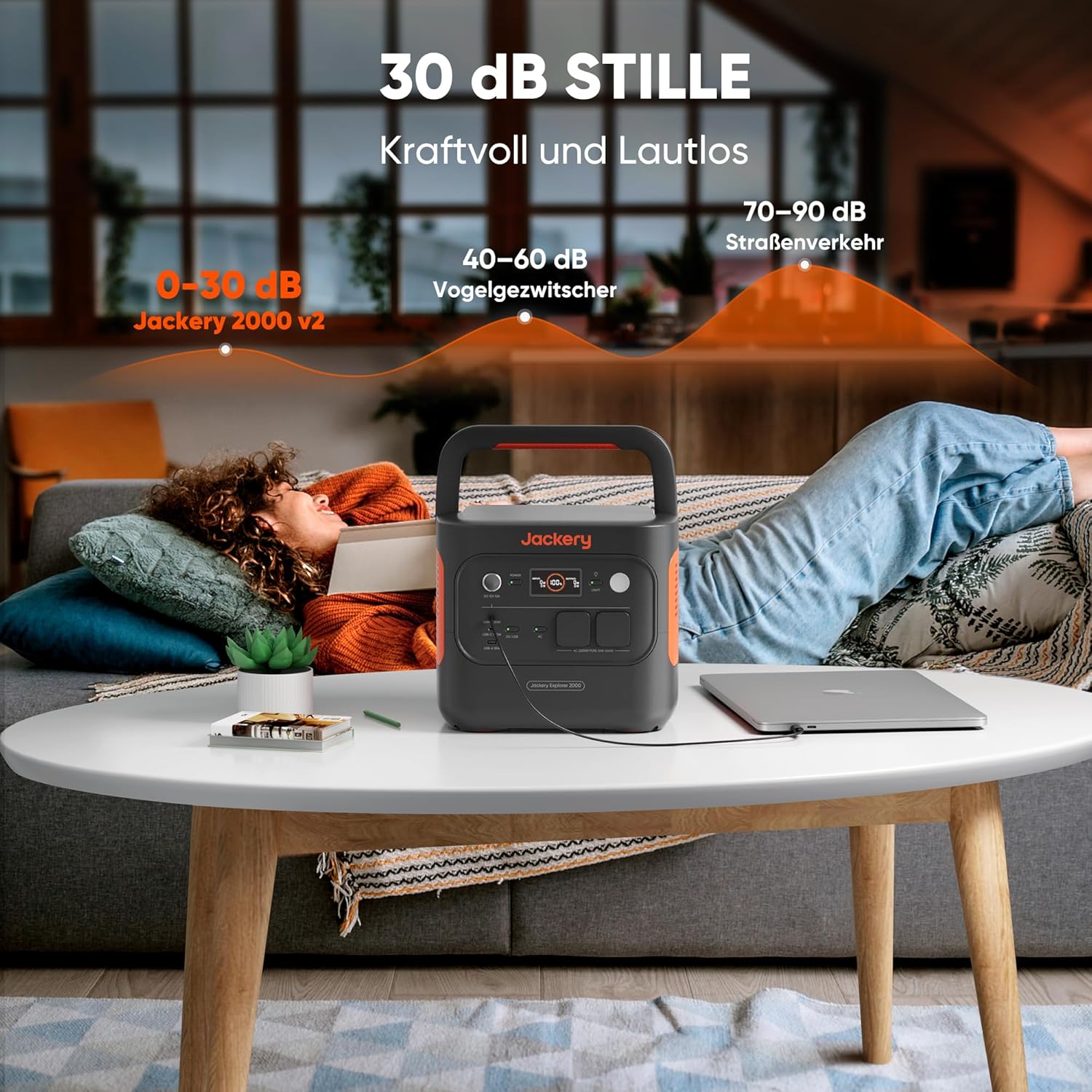 Jackery 2000 v2 Tragbares Kraftwerk mit 2 x 100 W Solarpaneelen, 2042 Wh Solargenerator mit 2200 W Leistung, LiFePO4-Akku, Schnellladung für Camping, Wohnmobil, netzunabhängig – Bild 3