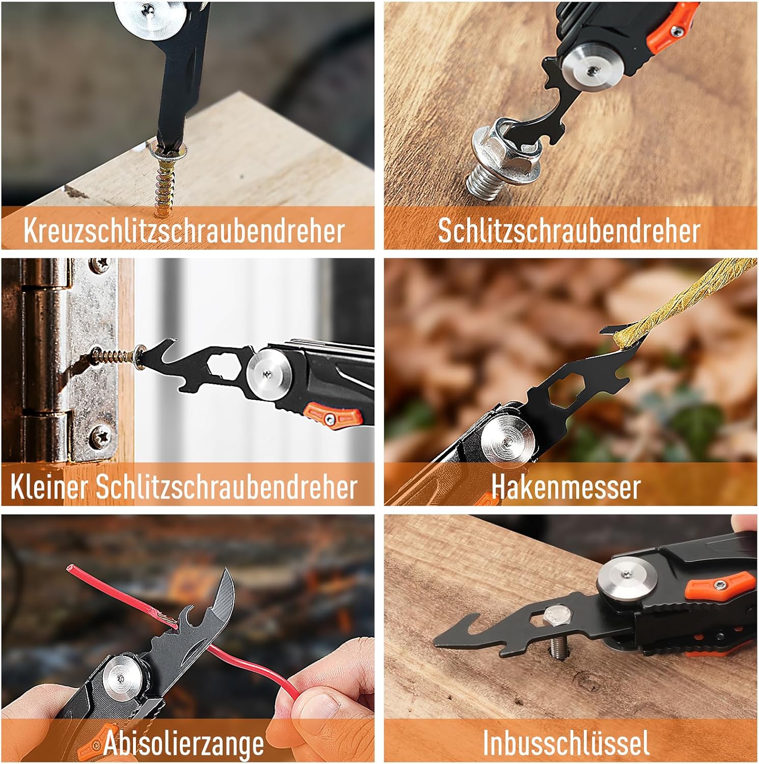 ZOOI Geschenke für Männer, 12-in-1 Multitool-Taschenmesser, Gadgets für Männer, Geschenke für Papa, Weihnachtsgeschenke für Männer, Geburtstagsgeschenk für ihn, Camping-Zubehör, Klappmesser – Bild 6