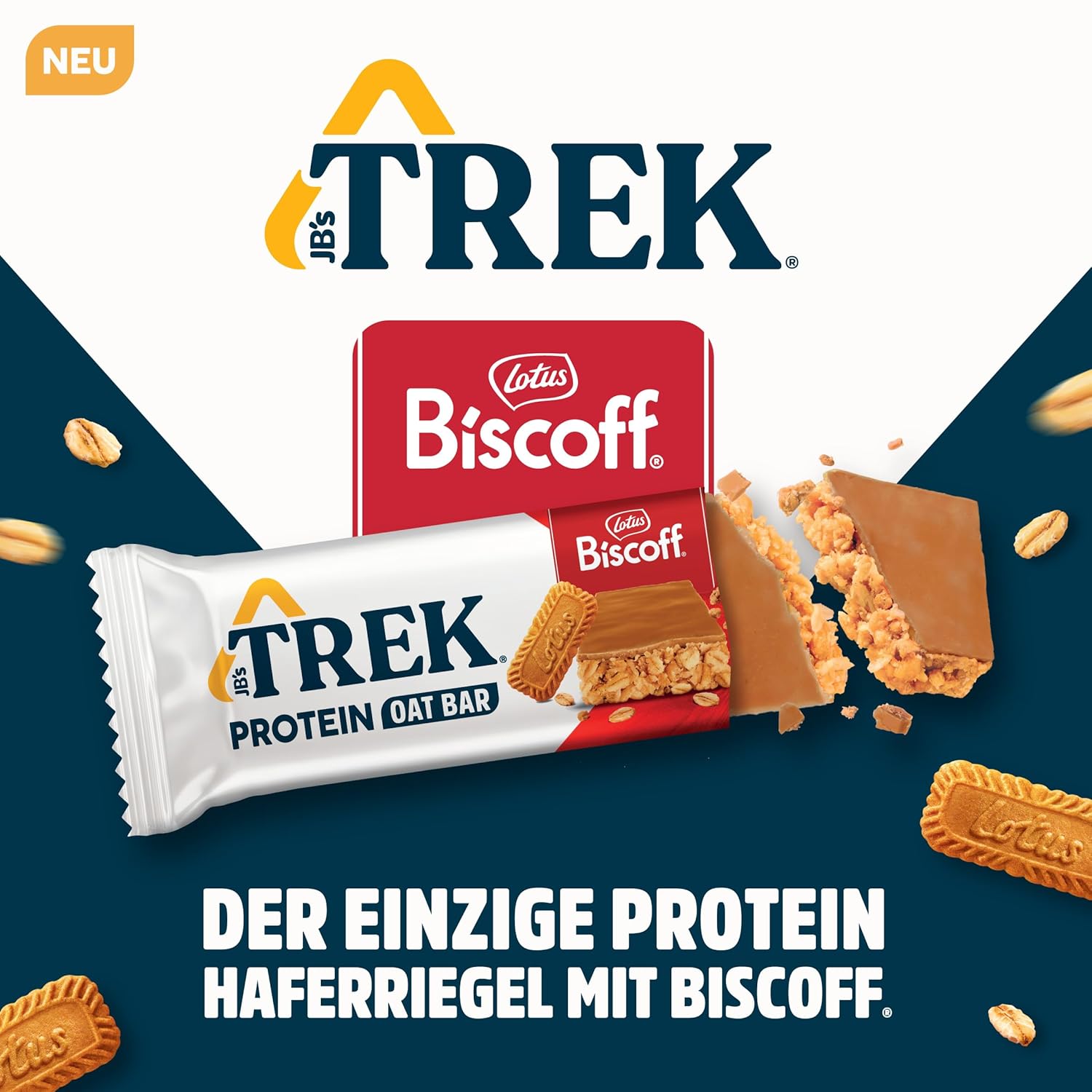 JB's TREK Protein Oat Bar, Biscoff, pflanzliches Protein, vegan, 16 x 50 g Riegel, 800 g – Bild 2