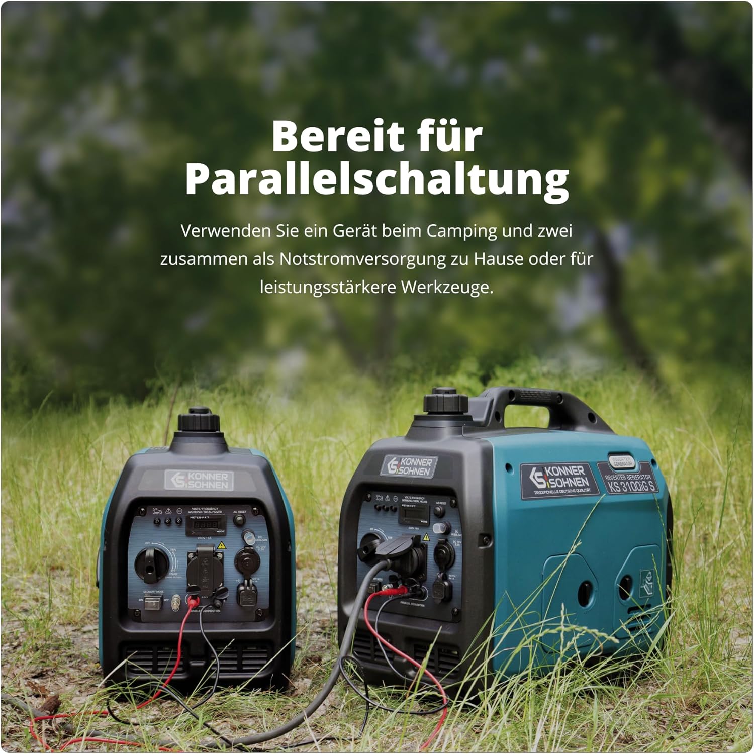 Könner & Söhnen KS 3100iG S LPG/Benzin Inverter Generator 3100 W, Notstromaggregat, Schuko-Steckdose 230 V, 2 USB-Anschlüsse, Inverter Stromerzeuger, Eco-Modus, Kupferwicklungen, Stromerzeuger Euro V – Bild 8