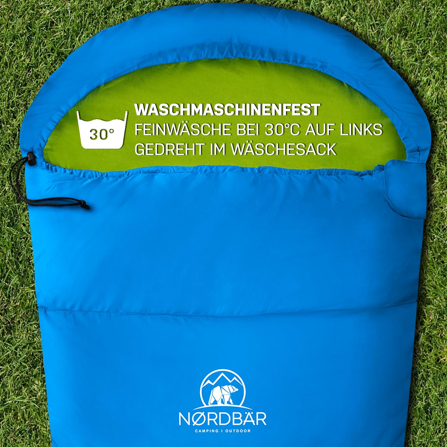 NORDBÄR® Kinderschlafsack für Jungen und Mädchen (175 x 70 x 45 cm) | Innenfutter aus 100 % Baumwolle | Mumienschlafsack leicht und warm | Outdoor-Schlafsack für Kinder (1200 g) | Camping – Bild 8