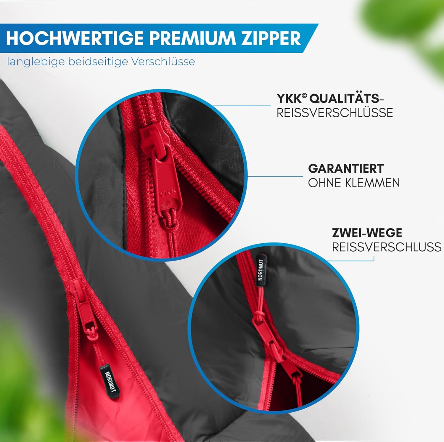 NORDMUT® Schlafsack Erwachsene – kleines Packmaß & Ultraleicht (900/1500g) – 3-Jahreszeiten (250 GSM) & Sommerschlafsack (100 GSM) – Mumienschlafsack für Camping, Outdoor & Festivals – Bild 3