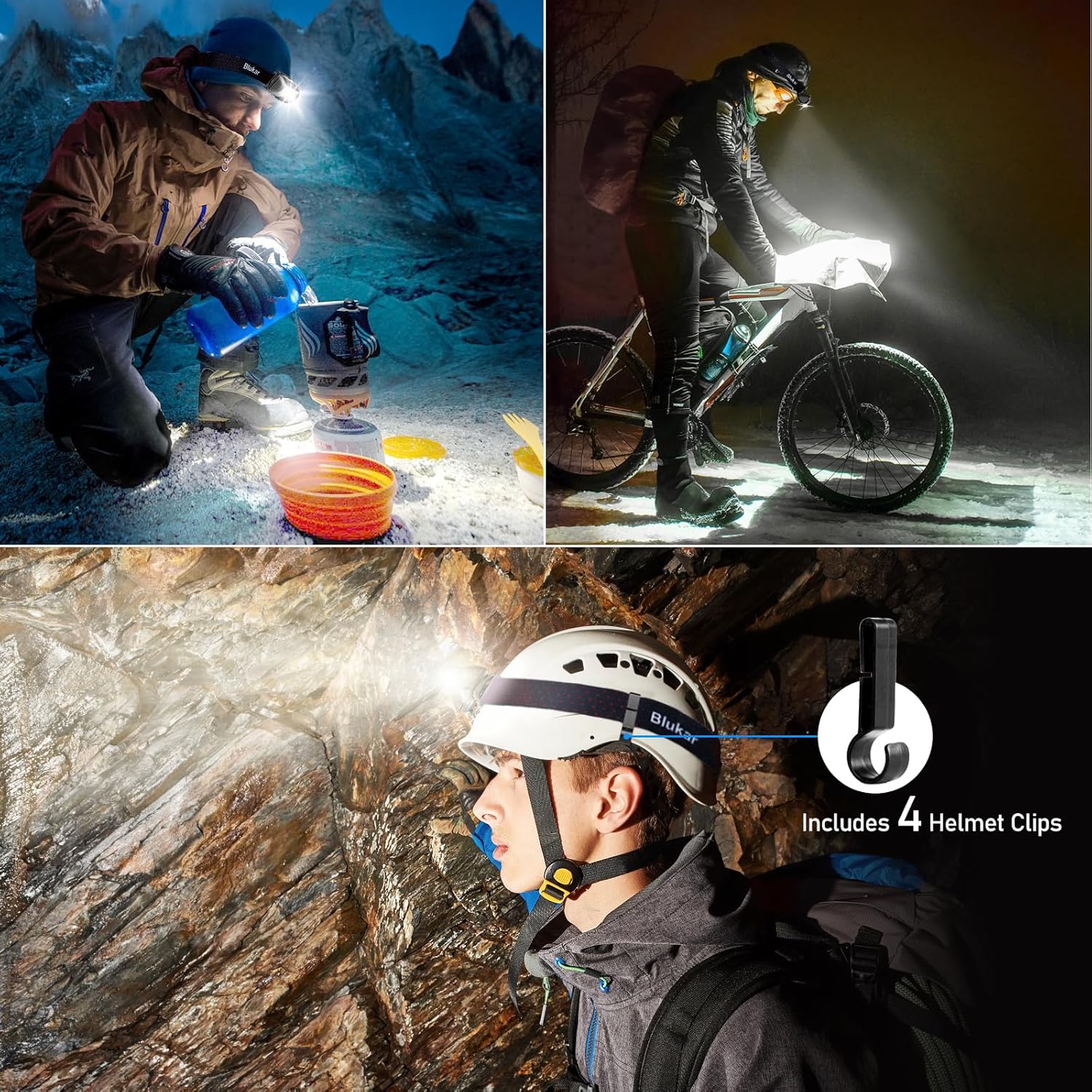 Blukar LED-Stirnlampe, wiederaufladbar, superhell, 2000 l, Stirnlampe | Stufenlos dimmbar, 5 Normalmodi & 5 Sensormodi & Rotlicht, leichtgewichtig wasserdichte Mini-Stirnleuchte für Camp, Angeln – Bild 9