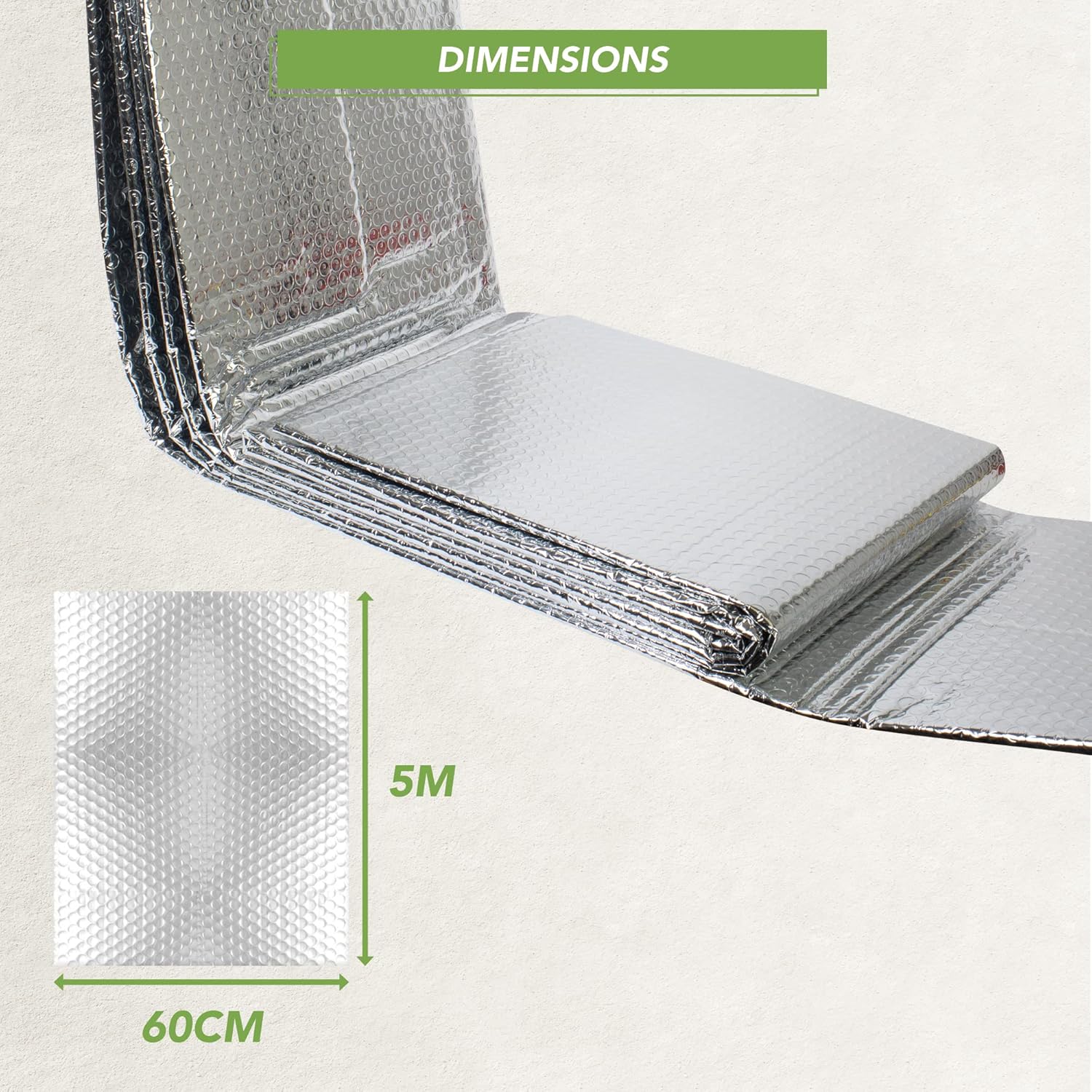 BLOSTM Heizkörper-Reflexfolie, Heizung, 5 m x 60 cm | Heizungs-Isolierfolie, 3,6 mm dicke Isolierung, spart Energie, Isolierung hinter Heizkörper, Heizfolie, Reflektorfolie – Bild 5