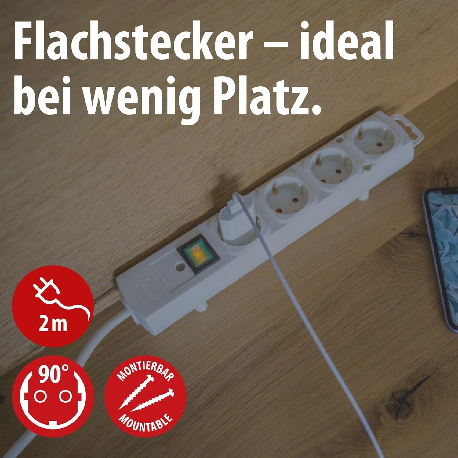 Brennenstuhl Comfort-Line Plus Steckdosenleiste, weiß, BN11531201 – Bild 2