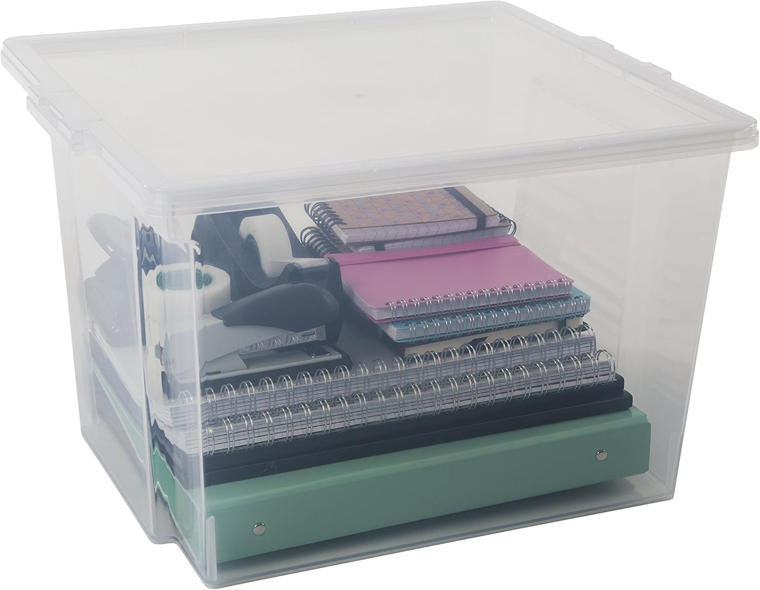 Iris Ohyama Vielseitige Aufbewahrungsbox mit Deckel, Stapelboxen, 30 l, 6er-Set, transparent, stapelbar, Kunststoff, für Schrank, Regale, Organisation, Kleidung, Bettwäsche, Kunststoffbox mit Deckel, USB-M – Bild 8