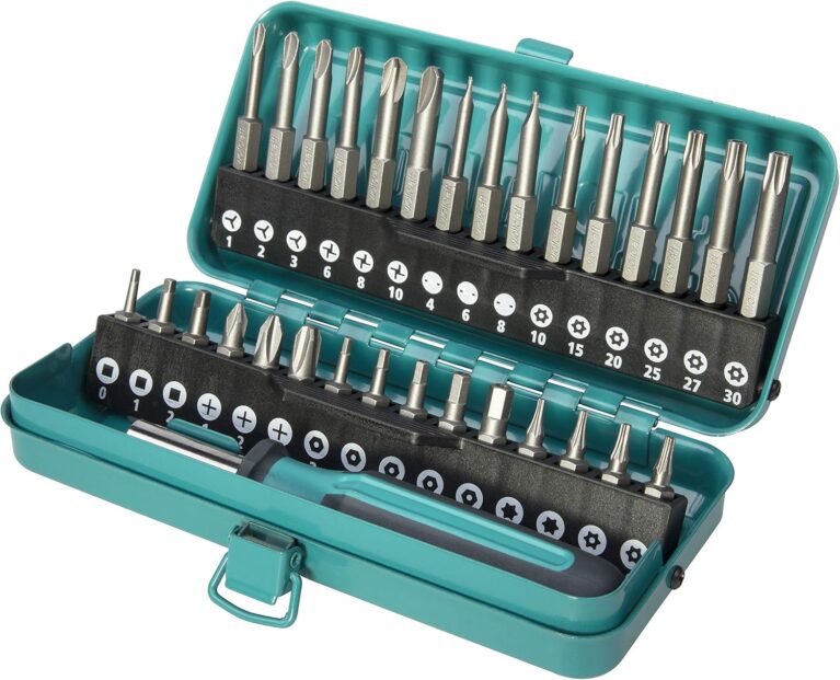 wolfcraft Sicherheits-Schraubendreher-Set 31-teilig – 1386000 – Metallkoffer mit 30 massiven Bits 25 & 50 mm – inklusive Handschraubendreher und verschiedenen Bitgrößen