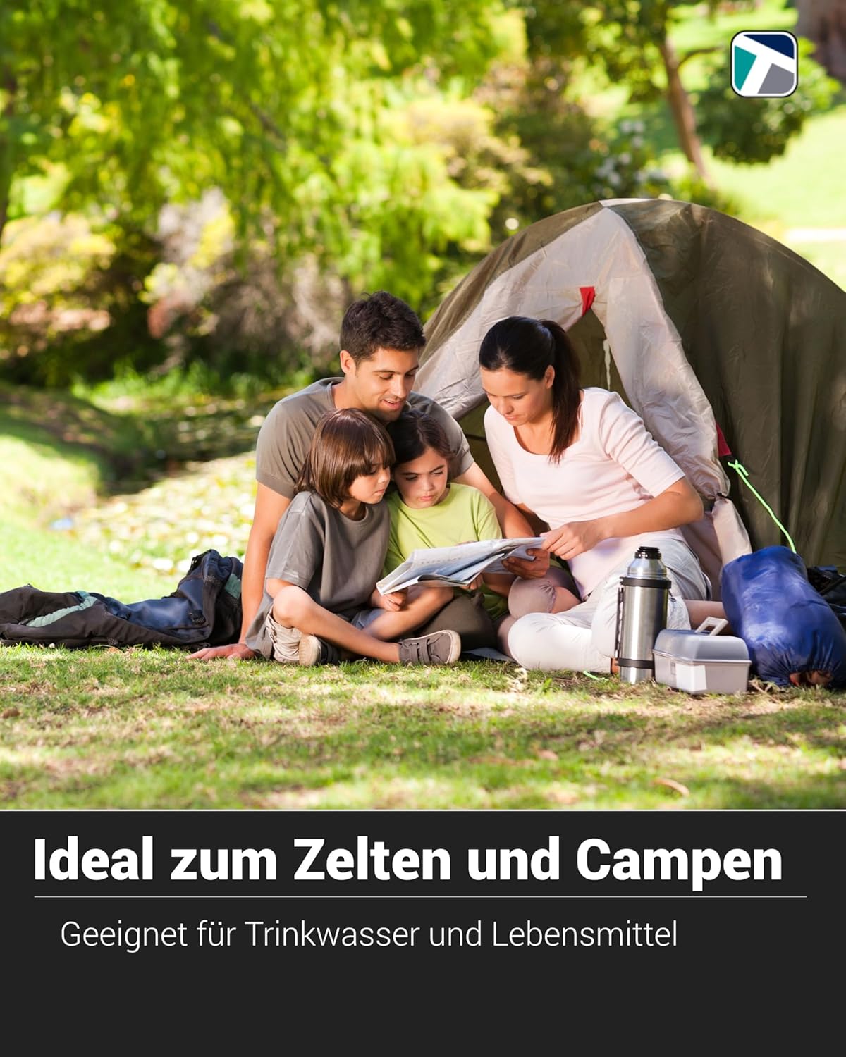 5 Liter Leerkanister DIN 51 mit Trichter, Auslaufhahn und 5 Trevendo-Etiketten – Bild 6