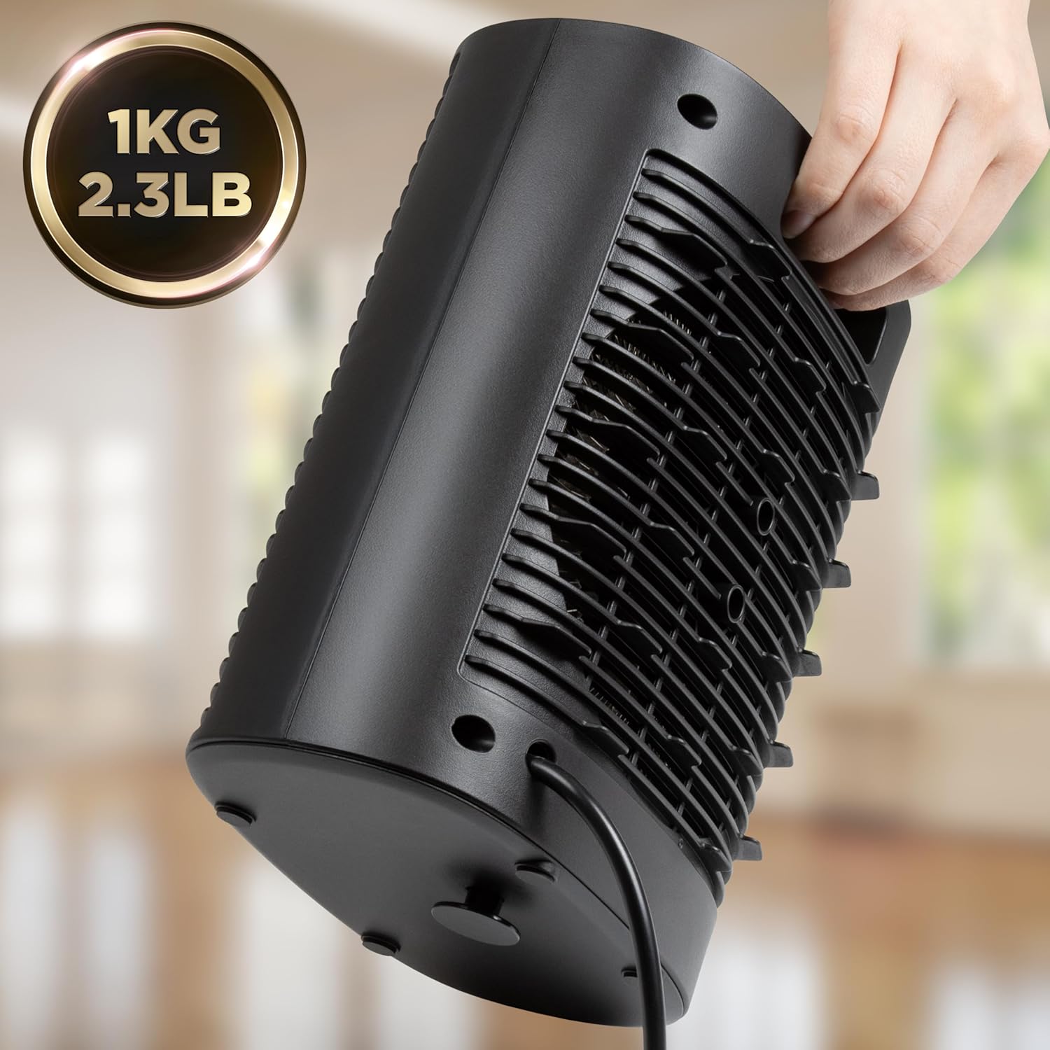 Duronic Heizlüfter, 2000 Watt Elektroheizung für Steckdose, kleine Mini-Heizung als Fußwärmer, elektrischer Heizkörper mit 2 Stufen, Kaltfunktion (HV32 BK) – Bild 6