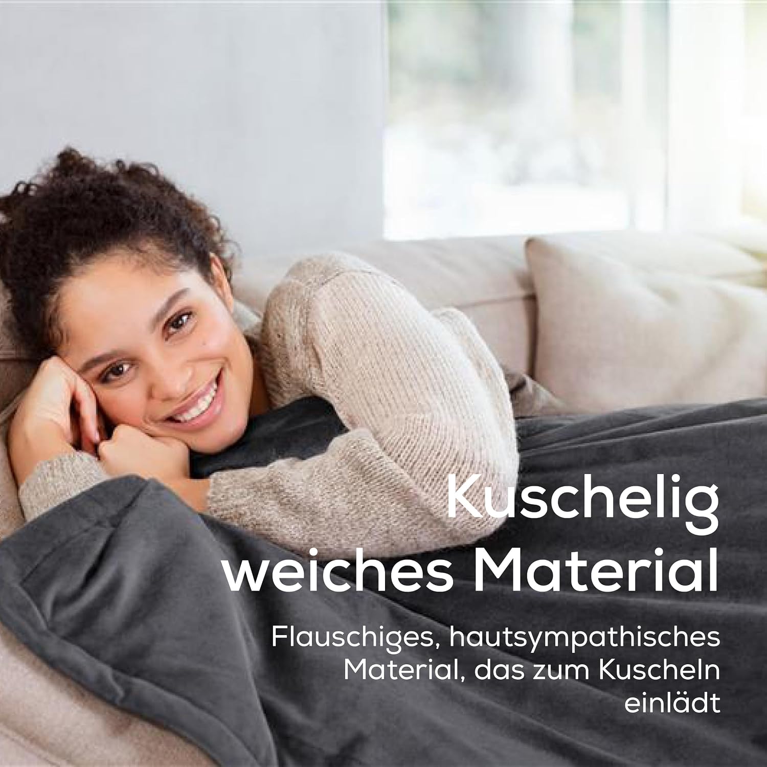 Beurer HD 75 Dunkelgraue Heizdecke, kuschelig weiche Wärmedecke, 6 Temperaturstufen, maschinenwaschbar, mit automatischer Abschaltung und besonders sicher, dunkelgrau, 180 x 130 cm – Bild 3