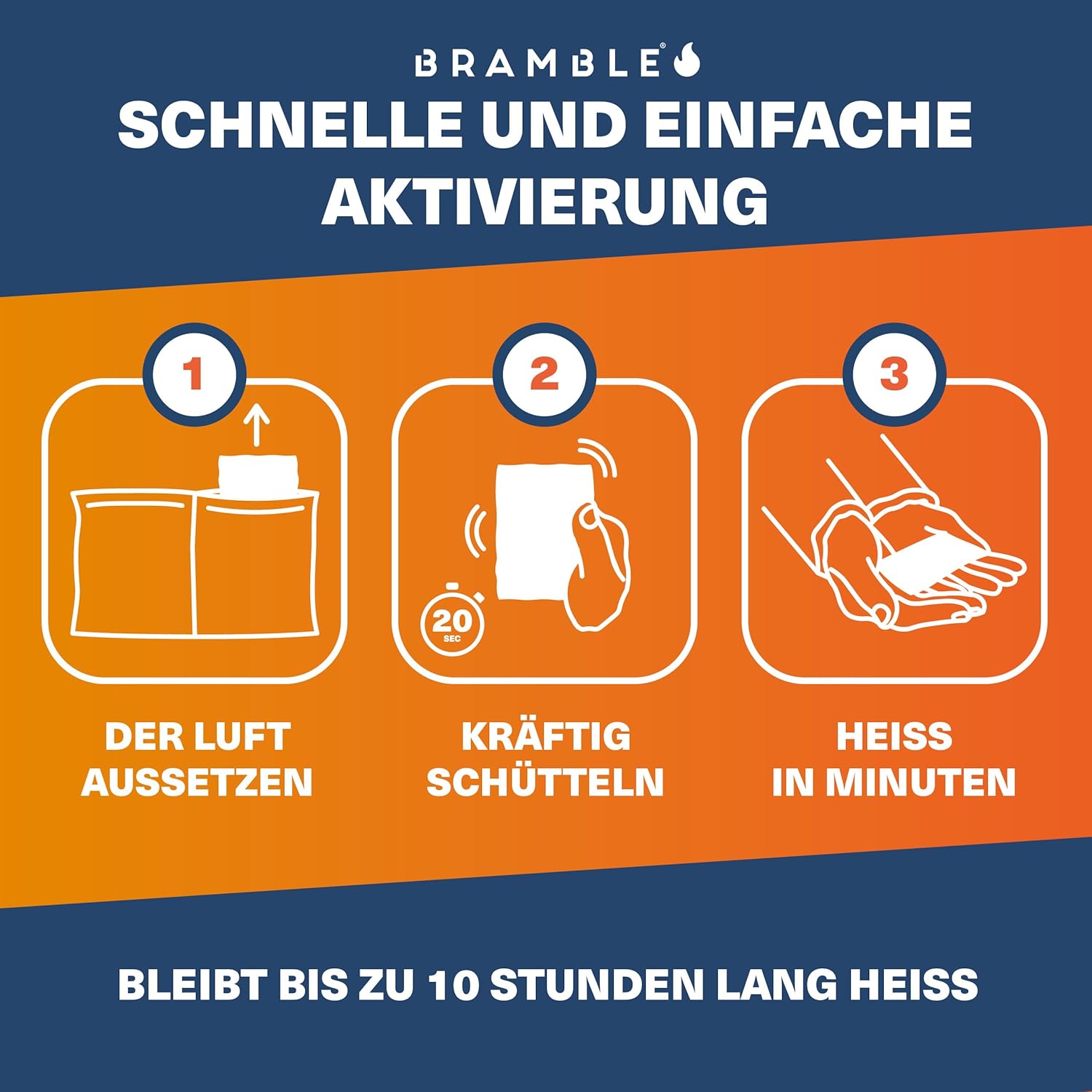 Bramble – Handwärmer – Luftaktivierte Taschenwärmer für Outdoor-Aktivitäten – Wärme in Minuten – Bis zu 10 Stunden Wärme – Bild 2