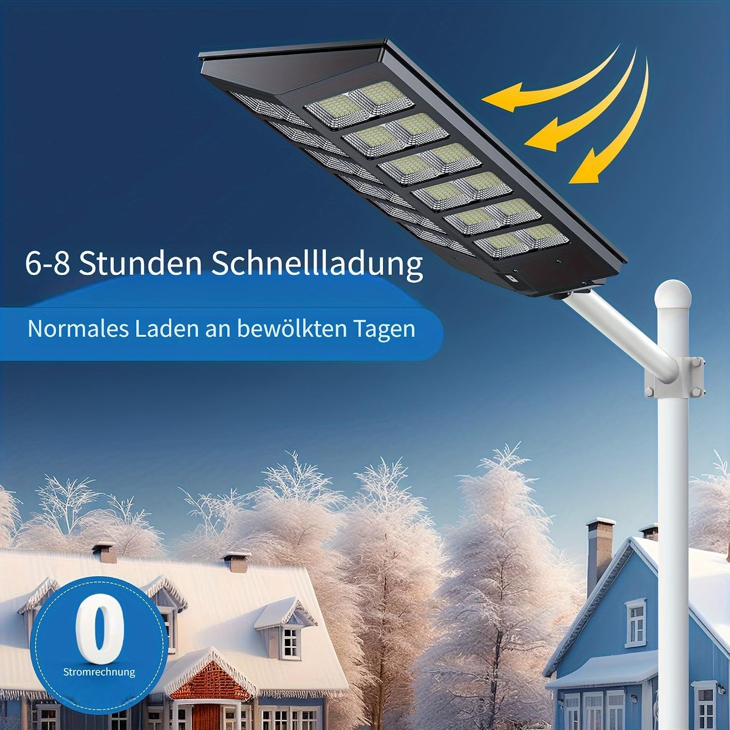 Solarleuchten für den Außenbereich mit Bewegungsmelder, 800 W, 80000 LM, IP65, wasserdicht, LED-Solarleuchten, Dämmerung bis Morgendämmerung, für Terrasse, Parkplatz, Garten – Bild 6