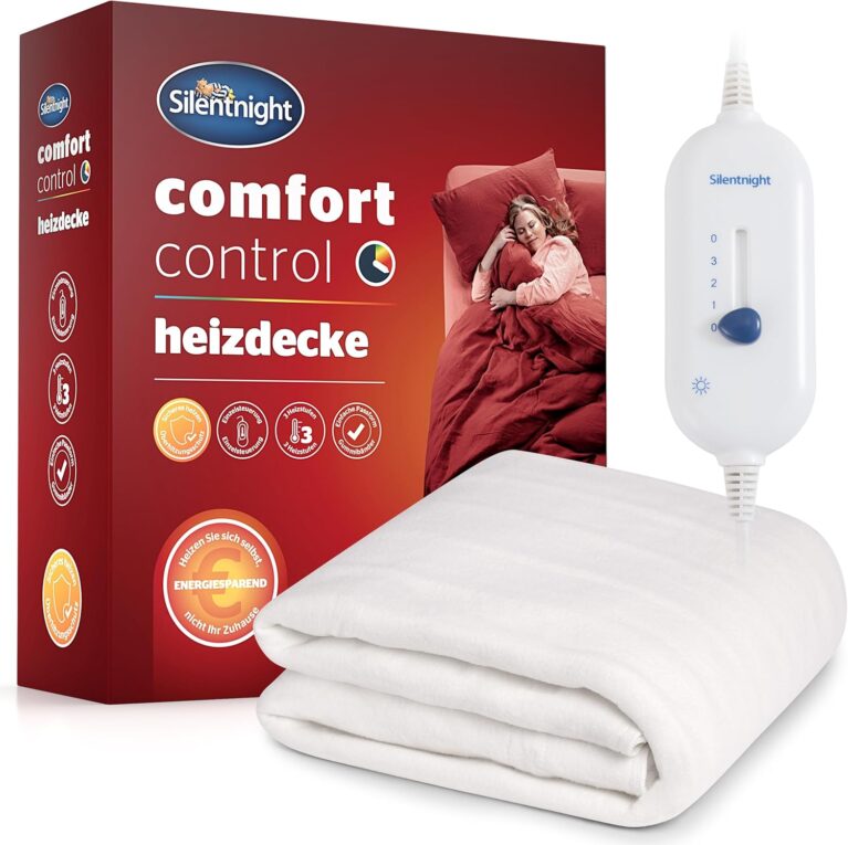 Silentnight Comfort Control Thermo-Unterbett 140 x 150 cm | Heizdecke für Bett mit 3 Heizstufen, ultraschnell erhitzende Gummibänder, waschmaschinenfest | Heizkissen Bettheizmatte | 140 x 150 cm
