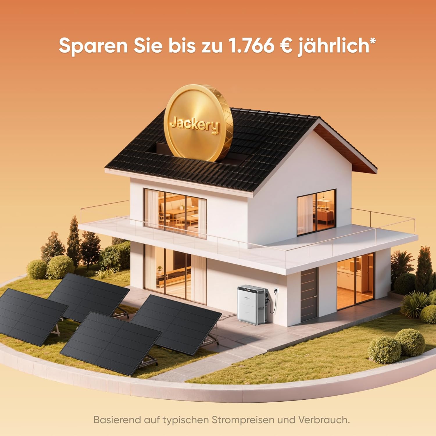 Jackery SolarVault 3 Pro Balkonkraftwerk mit Speicher, 1200 W Leistung, 4000 W PV-Eingang, 4 MPPT, erweiterbarer Solarspeicher 2,52 – 15,12 kWh, Plug & Play – Bild 5