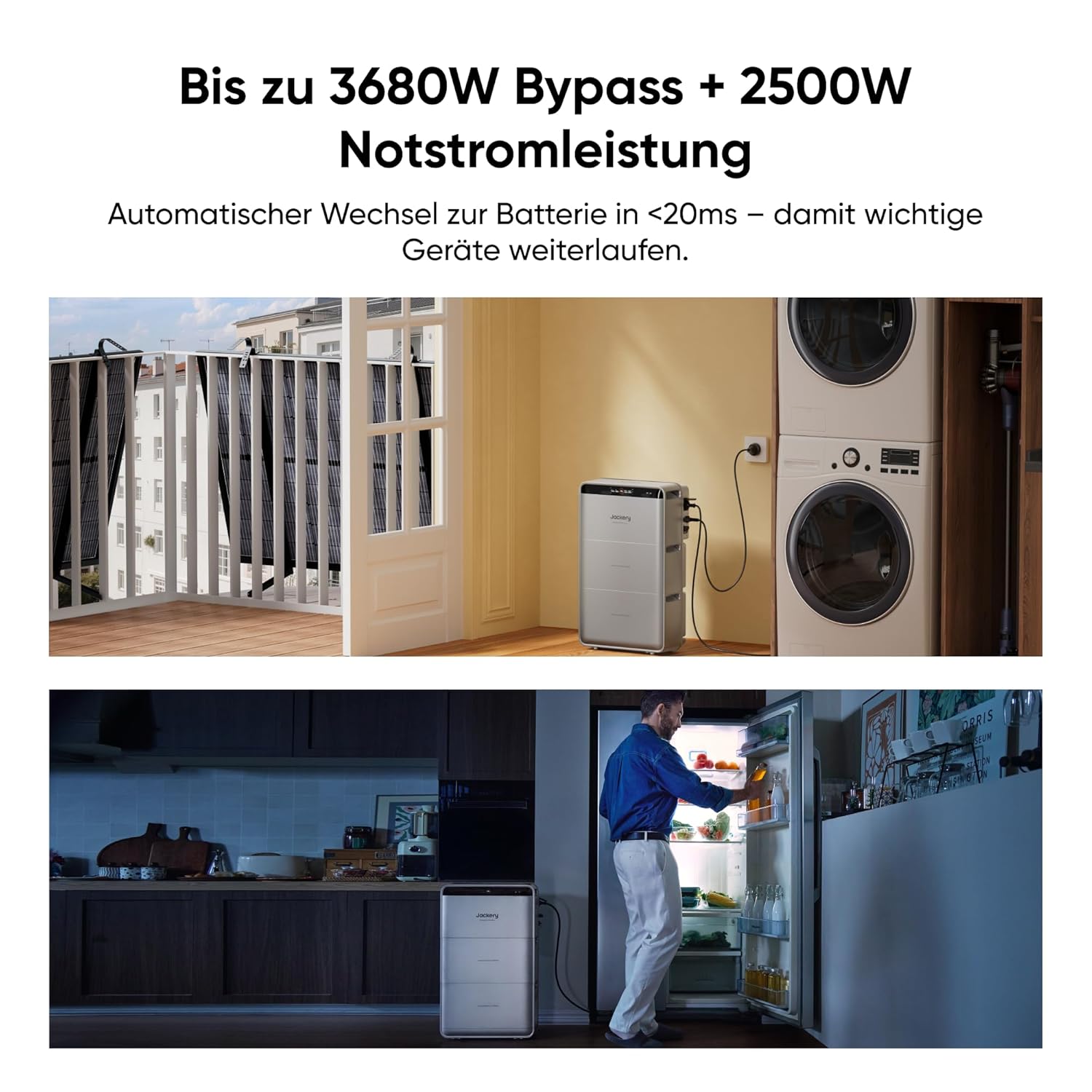 Jackery SolarVault 3 Pro Max Balkonkraftwerk mit Speicher, 2500 W, 4 MPPT, 4000 W PV-Eingang, 2500 W Notstromversorgung, erweiterbar auf bis zu 15 kWh – Bild 6