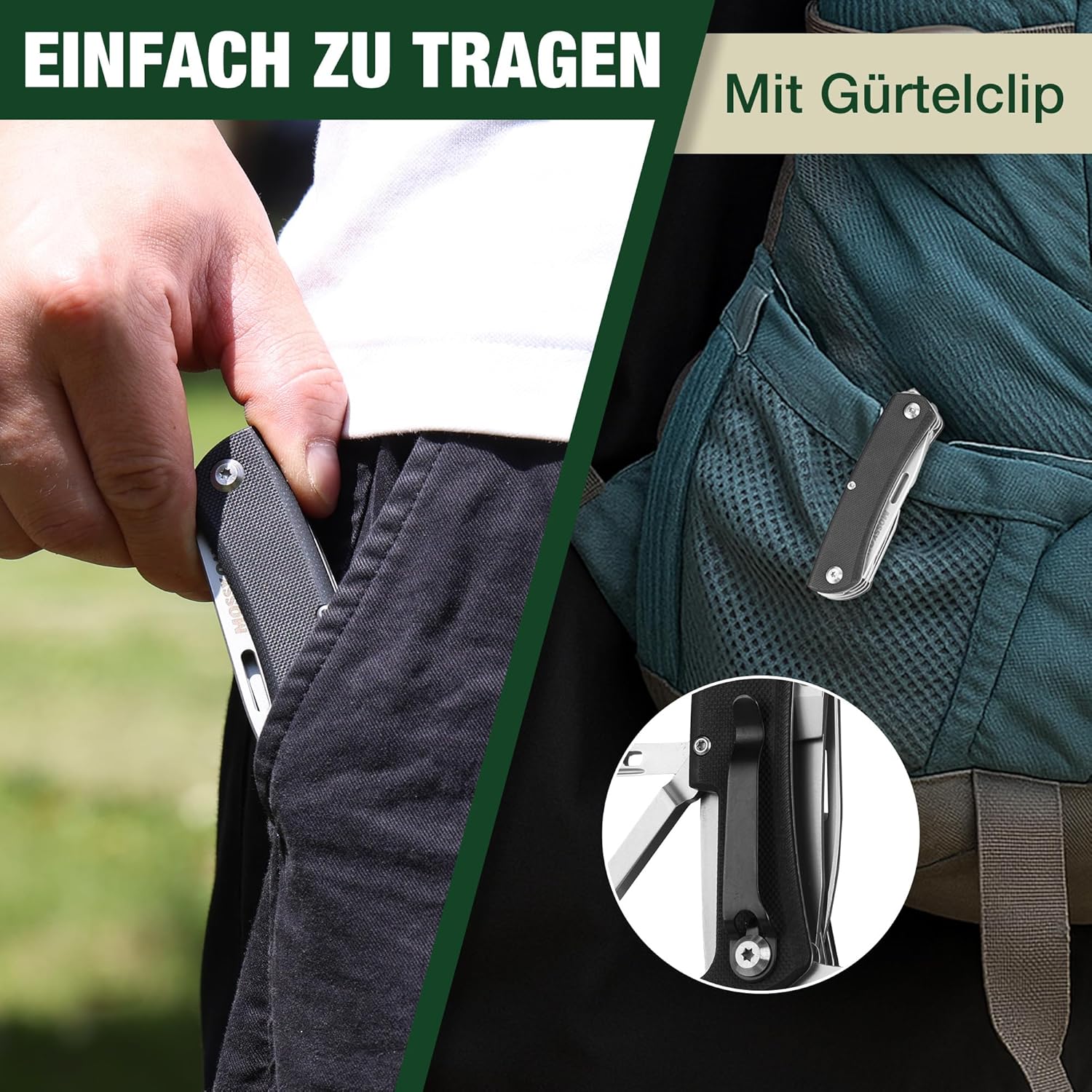 Mossy Oak Taschenmesser 10 in 1, Multitool-Klappmesser mit Edelstahlklinge, Campingmesser mit Flaschenöffner, Schraubendreher & Säge, Multifunktionswerkzeug für Camping & Wandern – Bild 6
