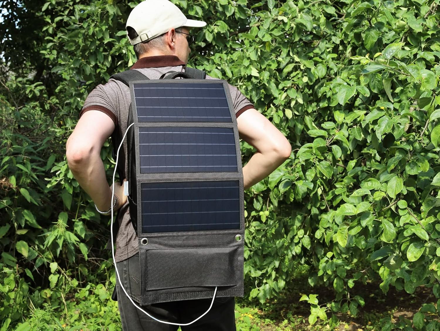 Technaxx 21W Solarladegerät, tragbares monokristallines Solarpanel, faltbar mit 2 USB-Anschlüssen für Smartphone, Tablet, Powerbank, Kamera, hoher Wirkungsgrad, 19 %, ideal für Camping, Reisen, Outdoor TX-207 – Bild 4