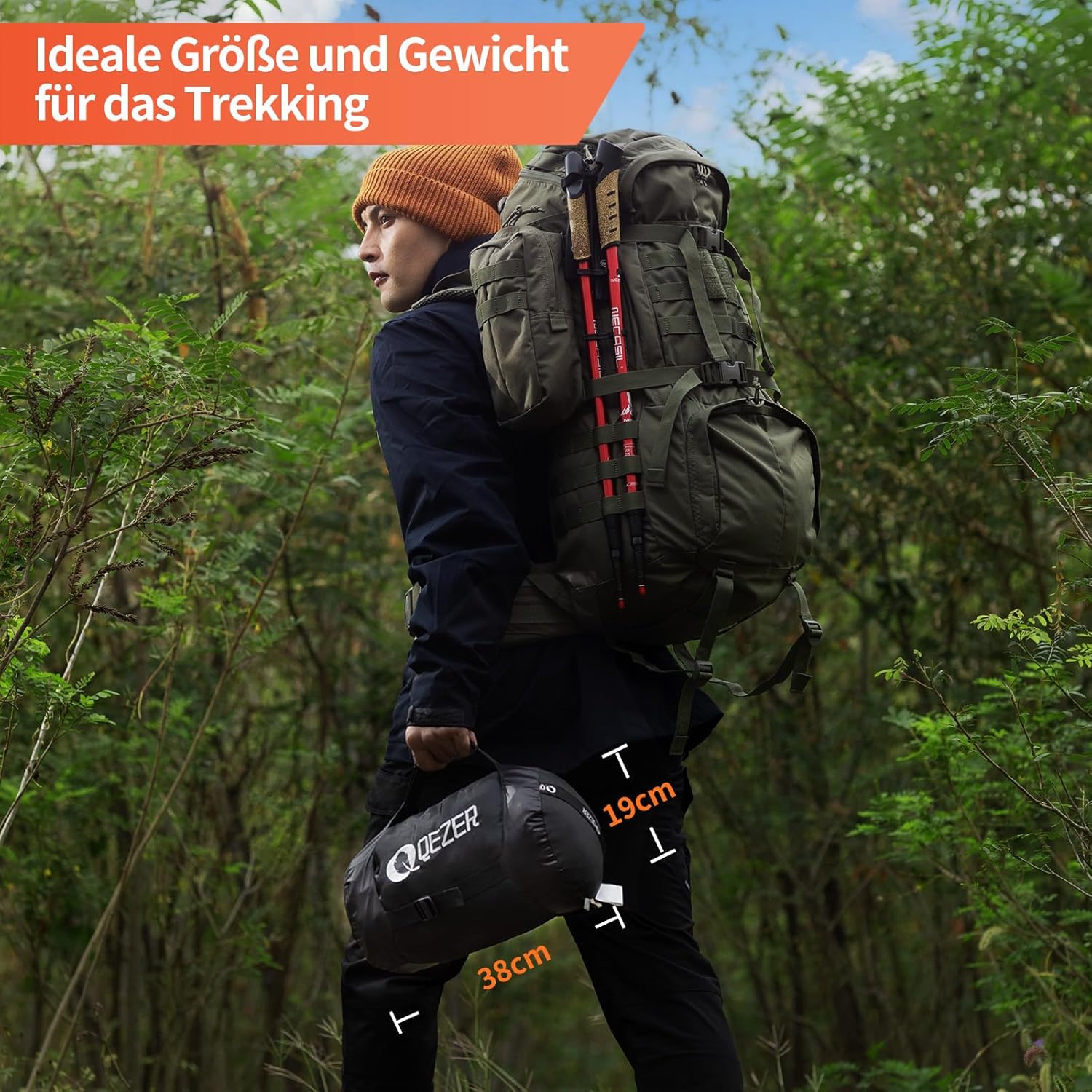 Daunenschlafsack,schlafsack kleines packmaß , 600FP+ Premium-Daunen, 12°C bis -24°C, leicht und warm für 3-4 Jahreszeiten, Camping, Wandern und Outdoor-Trekking – Bild 4