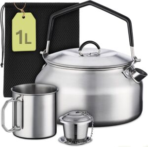Praknu Camping-Wasserkocher-Set 1 L...
