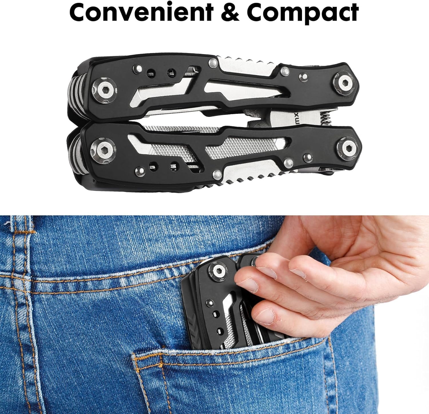 Multitool-Werkzeug mit Zange, 13-in-1-Zange, Schraubendreher, Messer, Säge usw., Multitool für Outdoor-Camping, Angeln, Outdoor-Mini-Werkzeug, ideale Geschenke für Damen und Herren – Bild 4