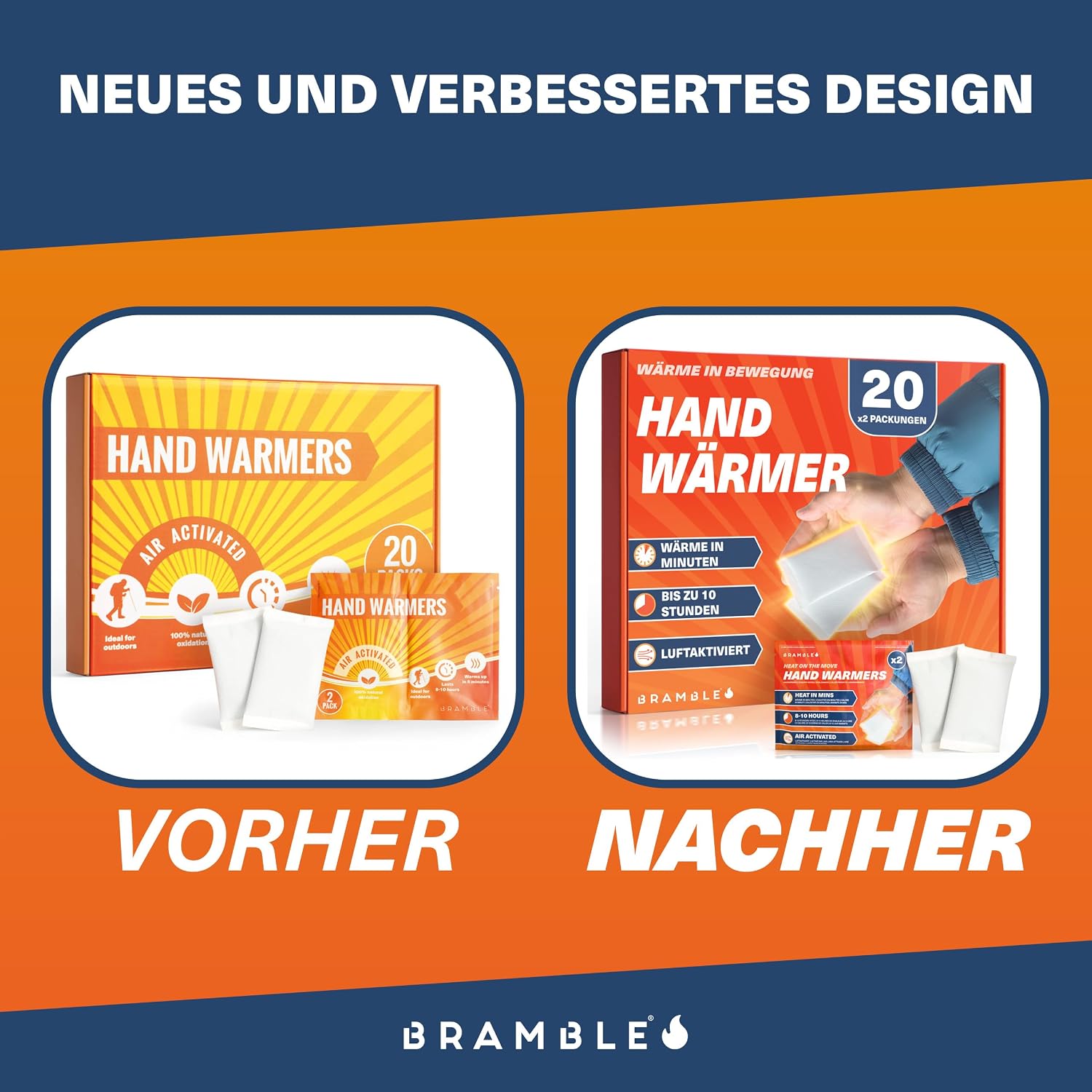 Bramble – Handwärmer – Luftaktivierte Taschenwärmer für Outdoor-Aktivitäten – Wärme in Minuten – Bis zu 10 Stunden Wärme – Bild 6