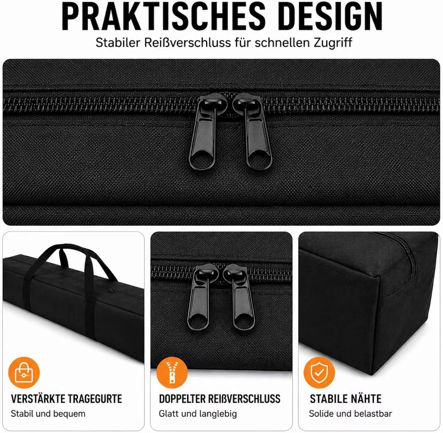 Stativtasche 150cm, Tragbare Zeltstangentasche Camping Aufbewahrungstasche für Wohnwagen, Markisenrahmen Lichtständer Trage-Tasche,Tragbare Zeltstangentasche, Gestängetasche Tragetasche Stativtasche – Bild 6