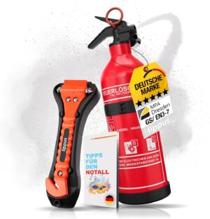 Feuerlöscher Auto 1 kg + Nothammer...