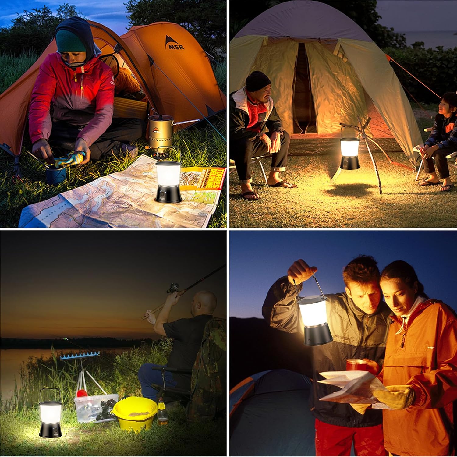Blukar LED Campinglampe tragbar, 2000 L superhelle Campinglaterne, wiederaufladbare Zeltlampe mit Haken, stufenlos dimmbar & 5 Lichtmodi, 8+ Stunden Dauer, Notlicht für Camp, Stromausfall Schwarz | 360° superhelle Vorhanglampe mit 5 Modi für den Außenbereich/Notfall/Stromausfall – Bild 8