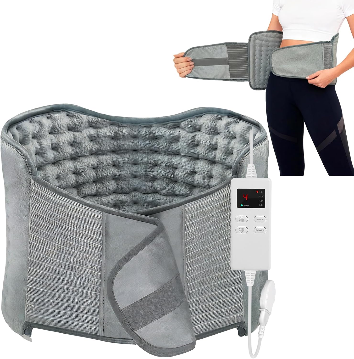 Heat Belt Back Elektrisches Heizkissen mit verstellbarem Taillengürtel für Männer und Frauen