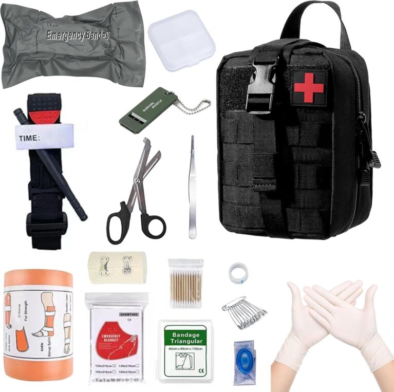Erste-Hilfe-Set, medizinische taktische Tasche, medizinische Tasche für Camping, Jagd, Wandern, Zuhause, Auto und Abenteuer, Trauma-Set, militärischer Kampf, Überleben, alltägliches Tragen, Blutungskontrolle