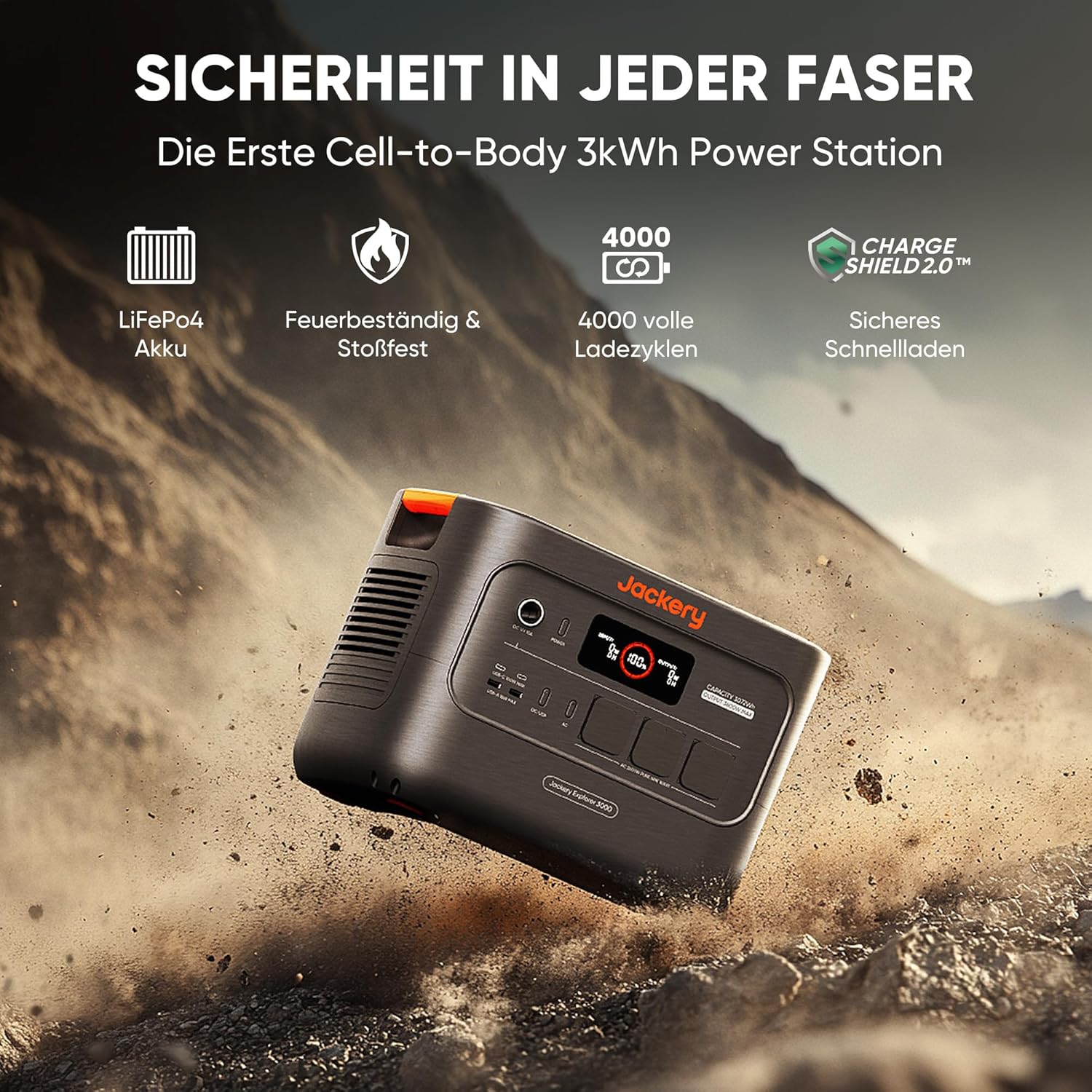 Jackery SG3000 V2 3072Wh Power Station mit 200 W Solarpanel, 3600 W Dauerleistung, 2 x USB-C PD100 W, kompakte Power Station für Notstrom, Camping, Wohnmobil & Haushalt – Bild 6