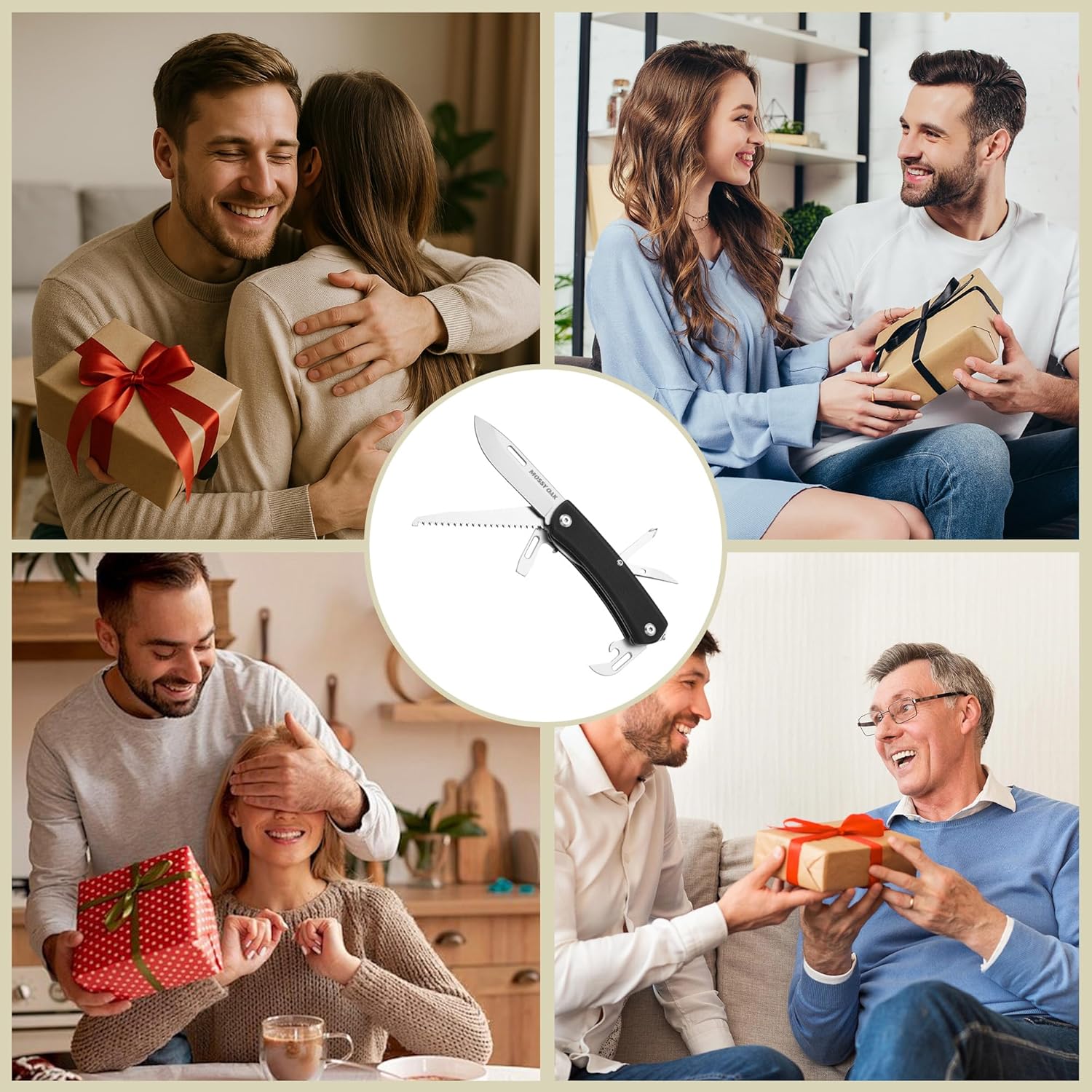 Mossy Oak Taschenmesser 10 in 1, Multitool-Klappmesser mit Edelstahlklinge, Campingmesser mit Flaschenöffner, Schraubendreher & Säge, Multifunktionswerkzeug für Camping & Wandern – Bild 7