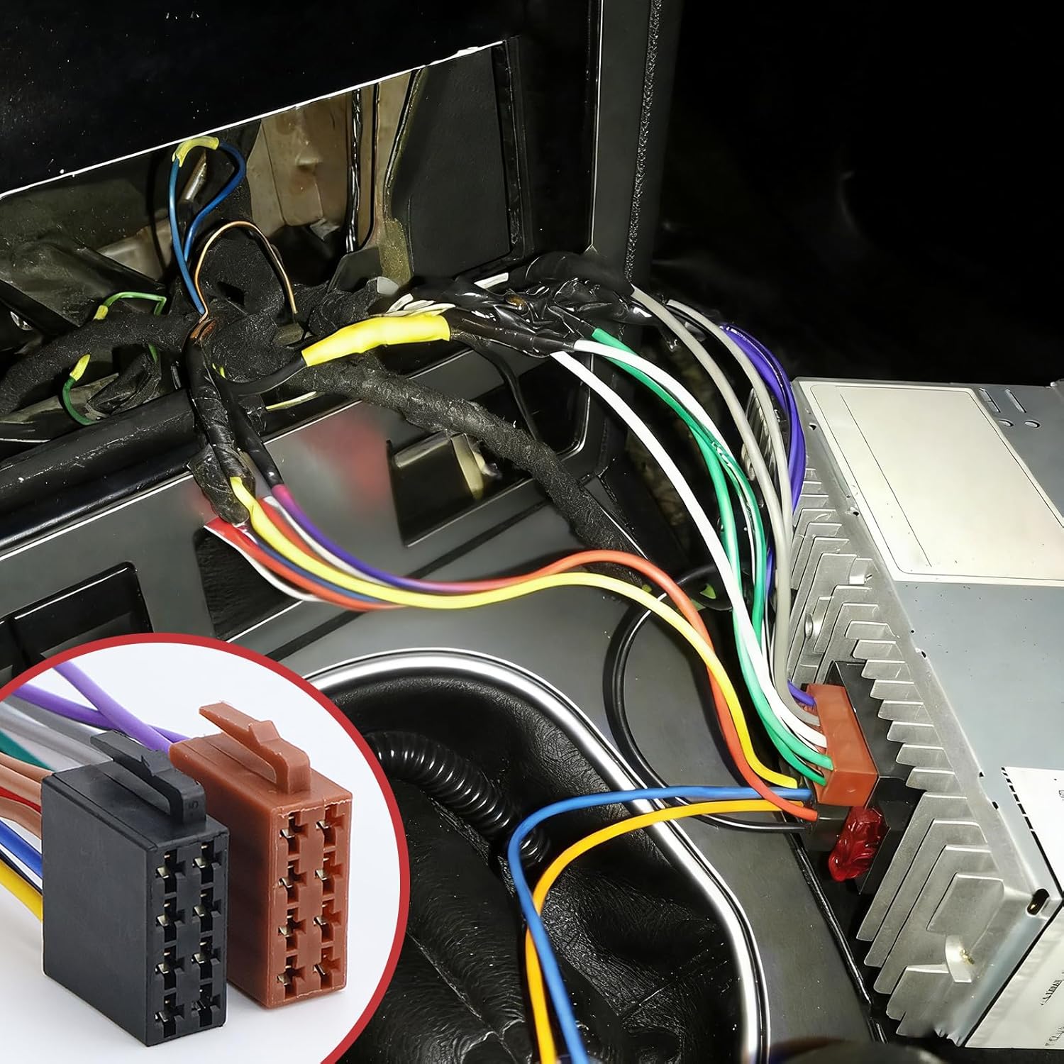 Rierousy DIN ISO 16 Pin Adapterkabel für Autoradio, ISO Stecker auf offene Kabelenden, Autoradio Anschlusskabel kompatibel mit VW Fahrzeugen – Bild 5